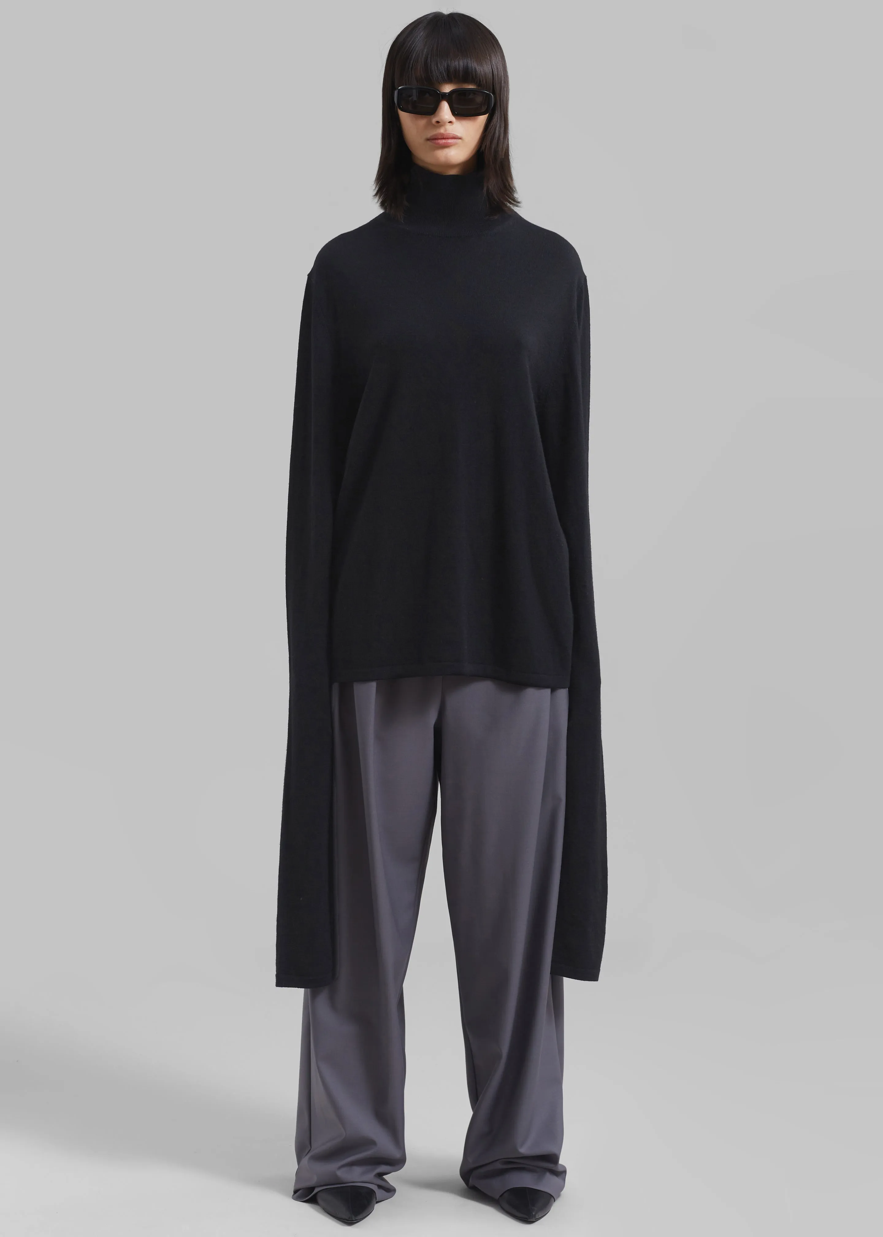 Logan Wool Extra Long Sleeve Turtleneck - Black sold by Frankie Shop