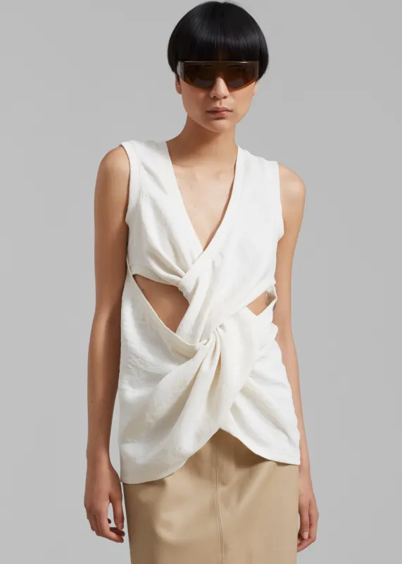 JW Anderson Twist Front Top - White made by Frankie Shop
