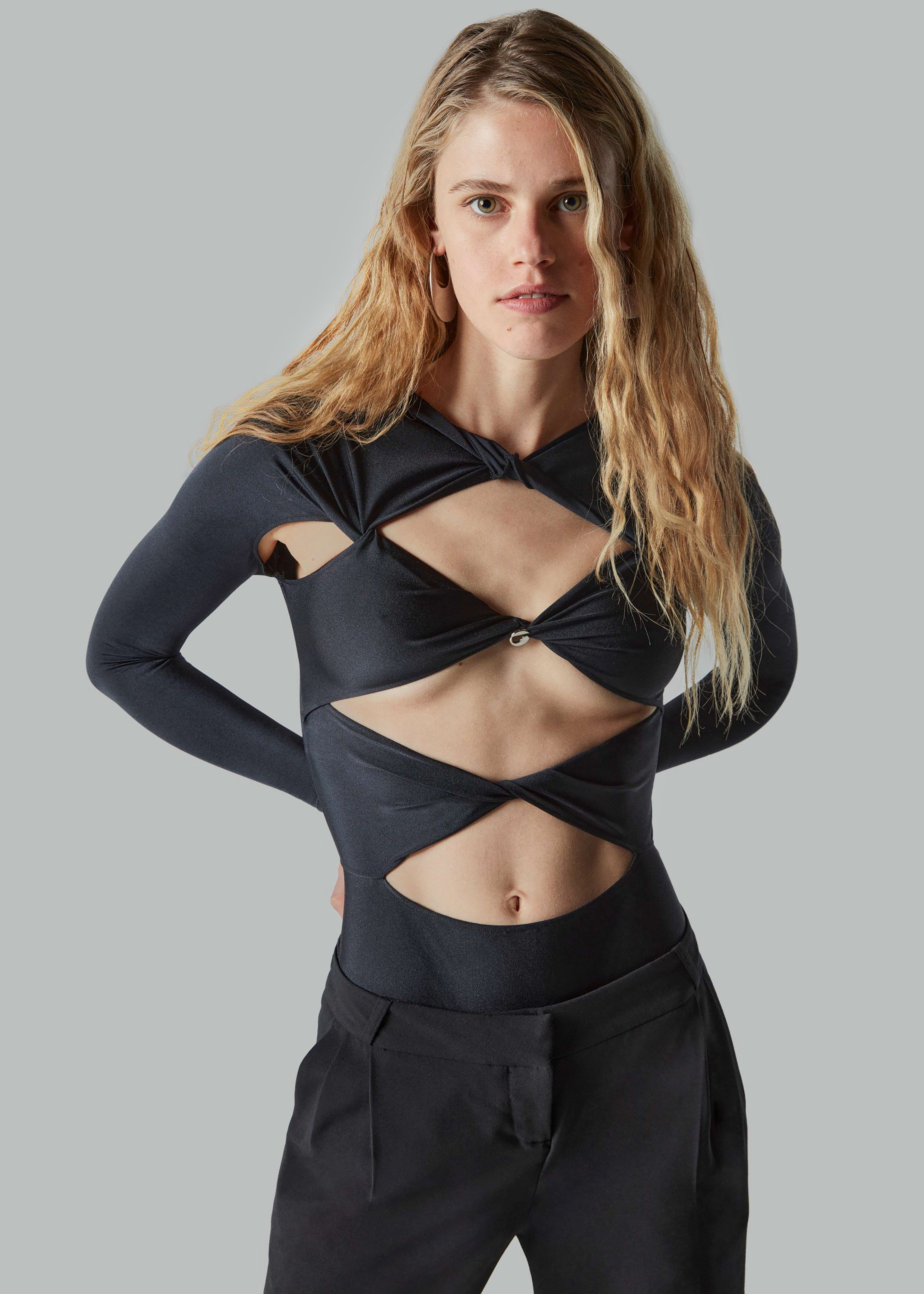 Coperni Cut-Out Jersey Bodysuit - Black sold by Frankie Shop product image thumbnail 2