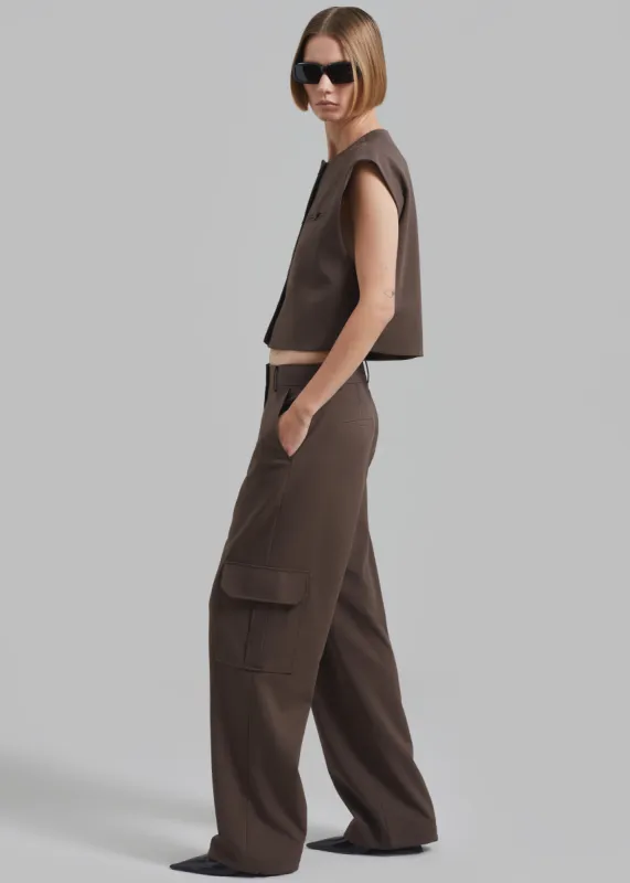 Narci Cargo Pants - Brown sold by Frankie Shop
