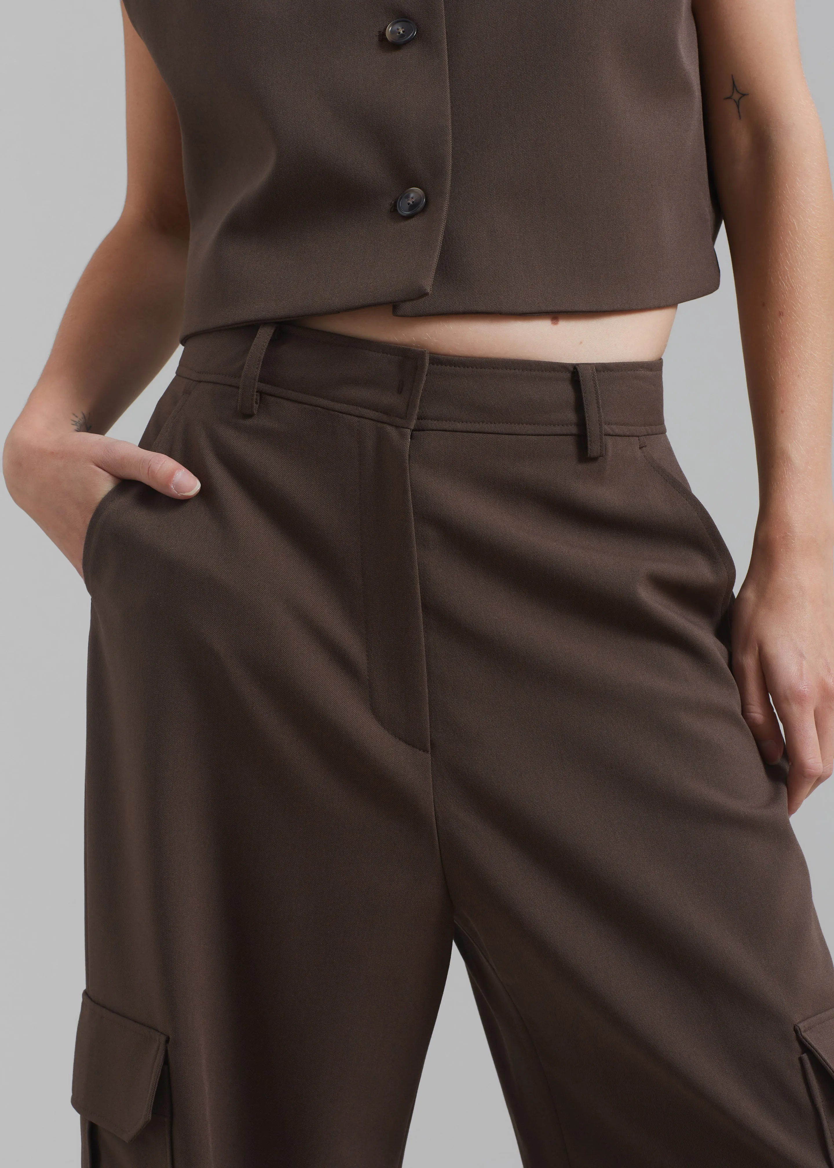 Narci Cargo Pants - Brown sold by Frankie Shop product image thumbnail 3