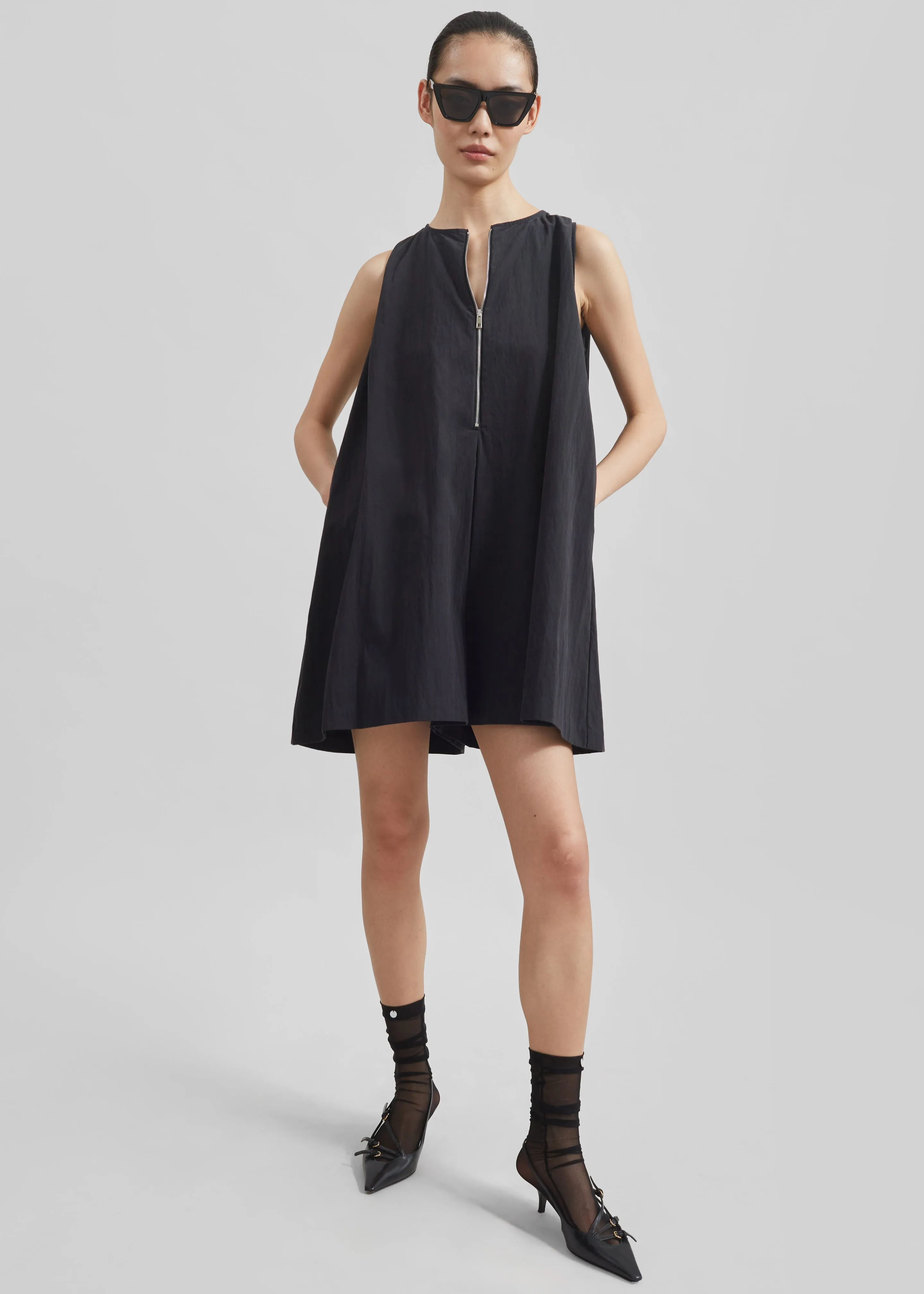 Carlotta Front Zip Romper - Black sold by Frankie Shop product image thumbnail 5