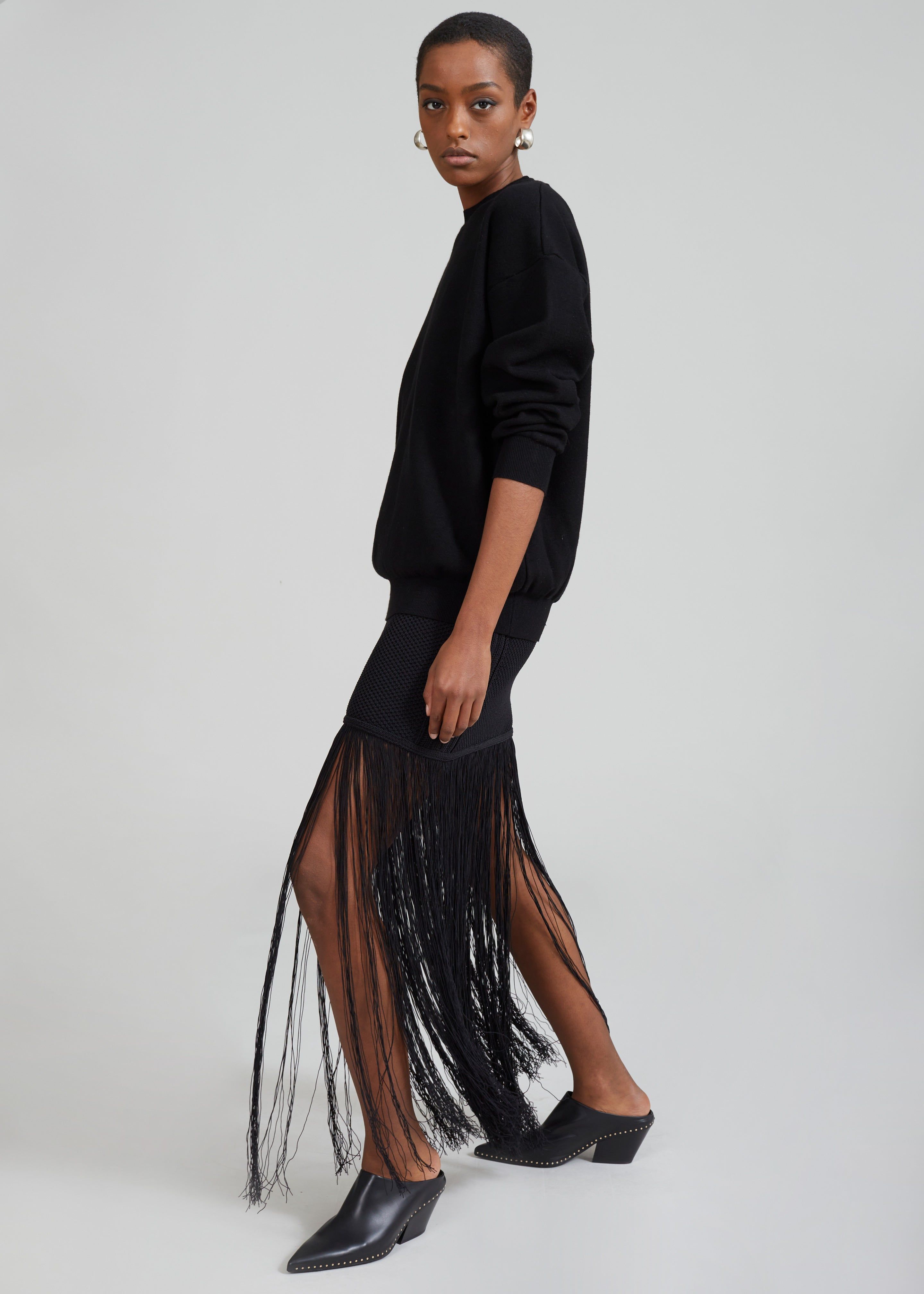 3.1 Phillip Lim Textured Fringe Skirt - Black sold by Frankie Shop product image thumbnail 3