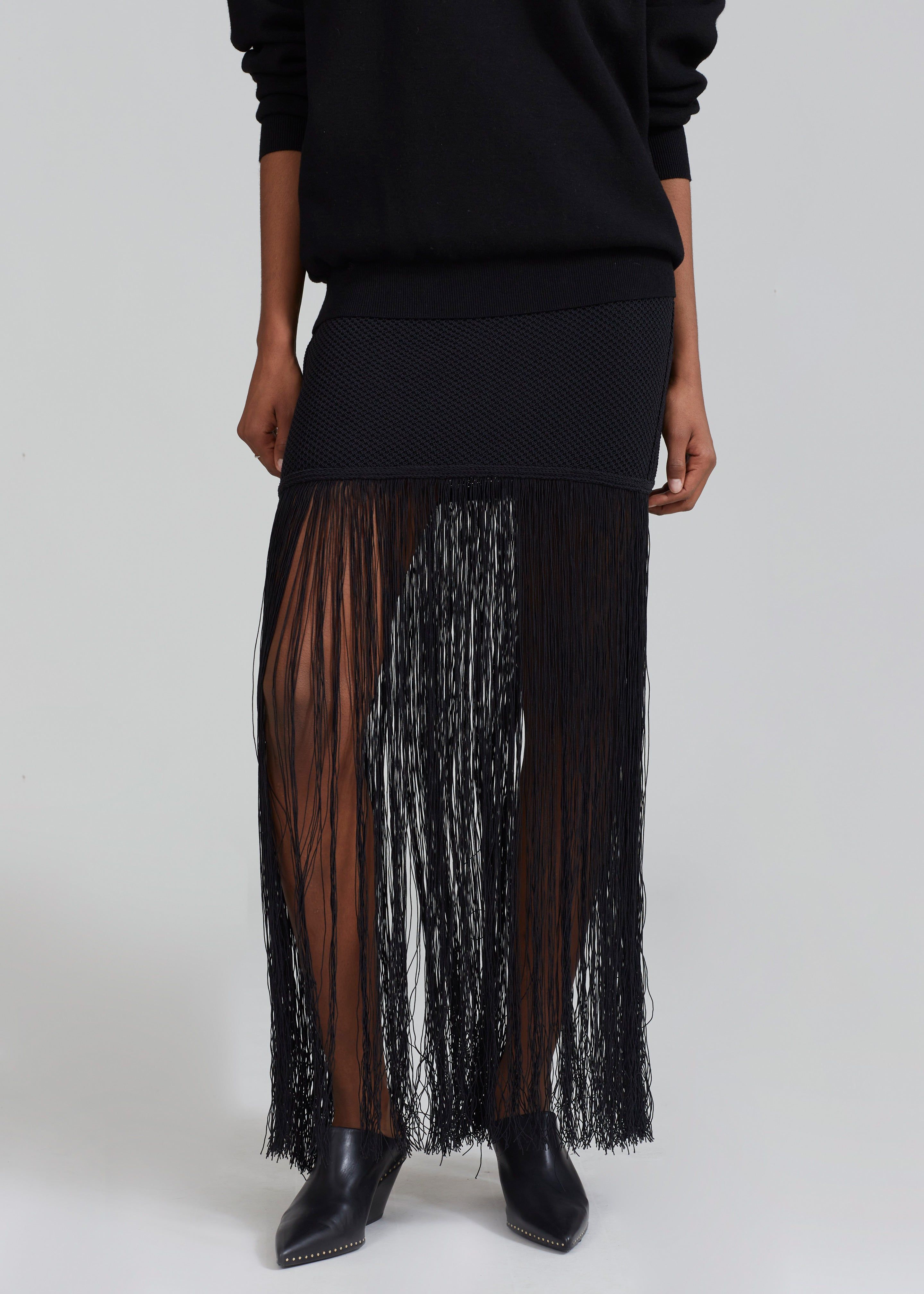 3.1 Phillip Lim Textured Fringe Skirt - Black sold by Frankie Shop product image thumbnail 4