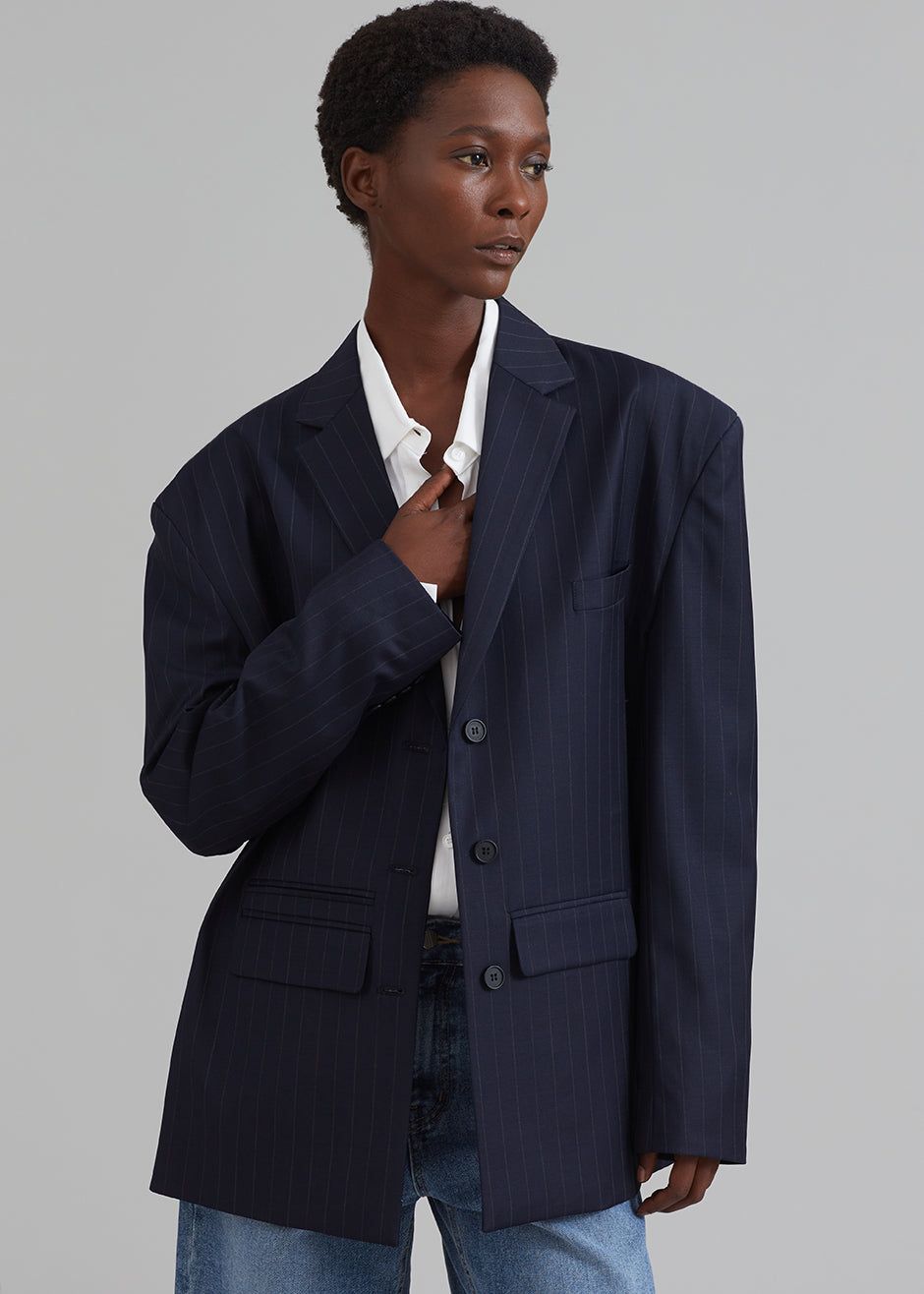 Towson Blazer - Navy Pinstripe sold by Frankie Shop product image thumbnail 5