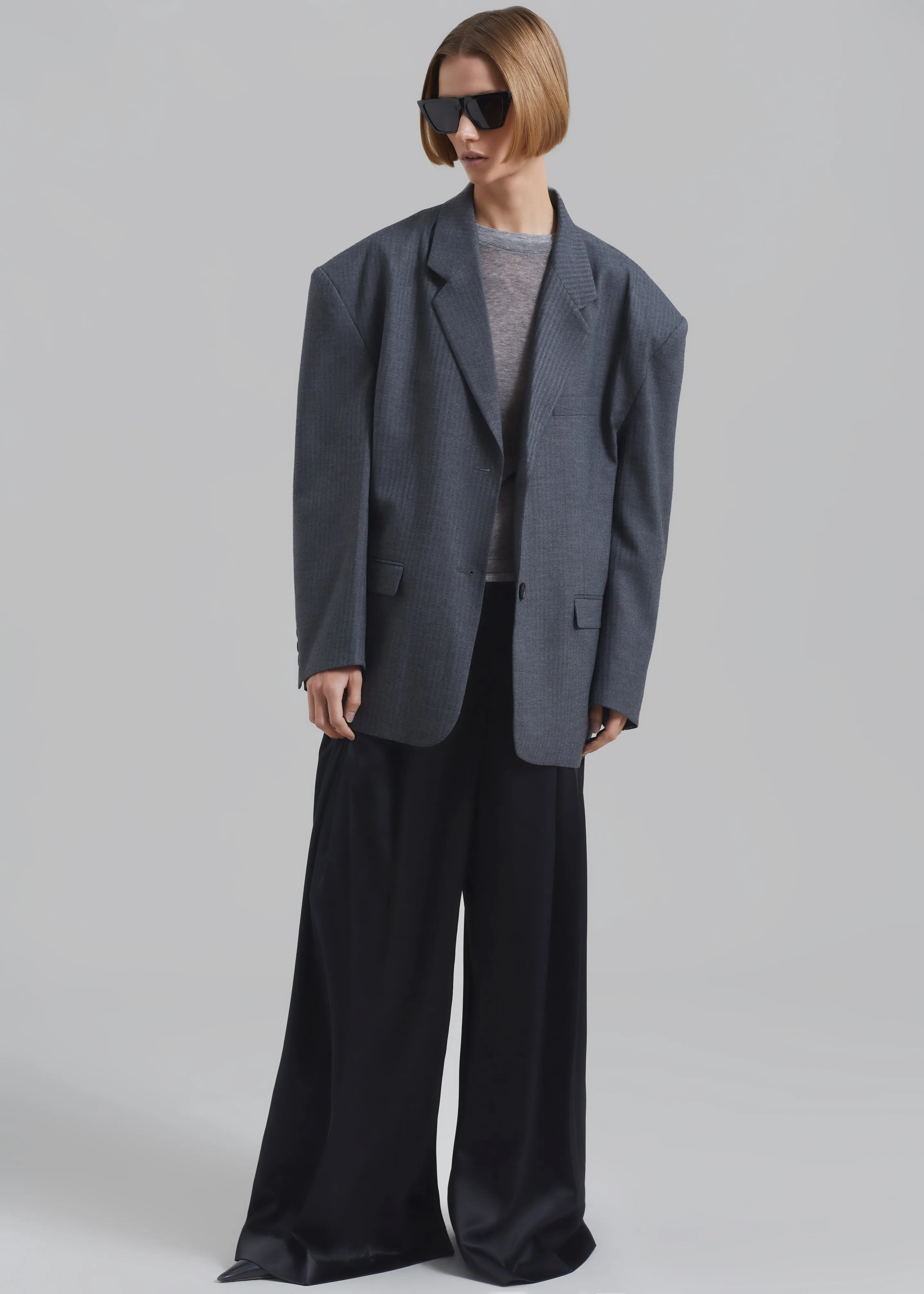 Ingrid Oversized Blazer - Grey Stripe sold by Frankie Shop product image thumbnail 5