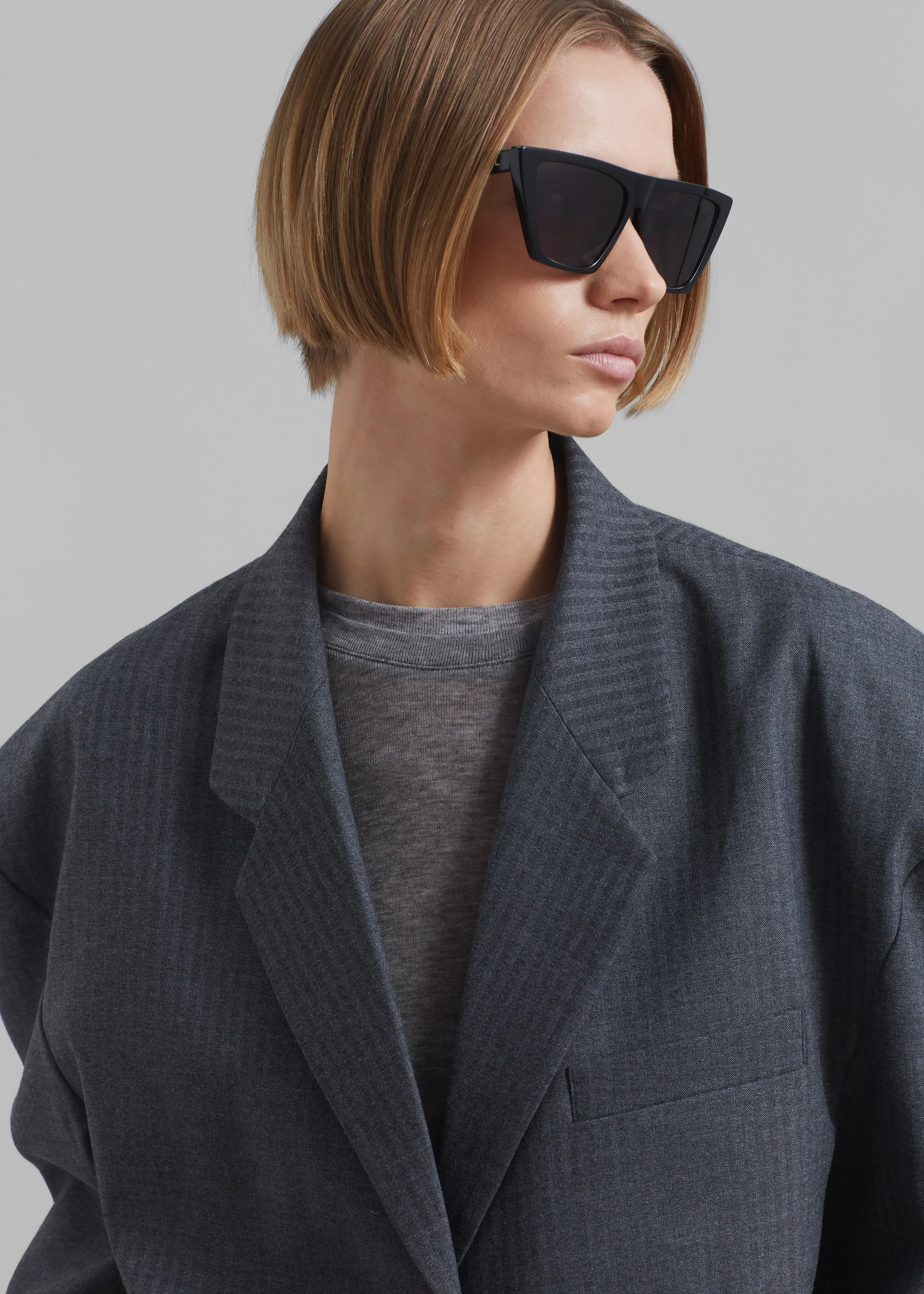 Ingrid Oversized Blazer - Grey Stripe sold by Frankie Shop product image thumbnail 3