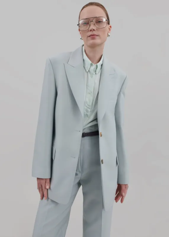 Emra Silk Blazer - Dusty Blue sold by Frankie Shop