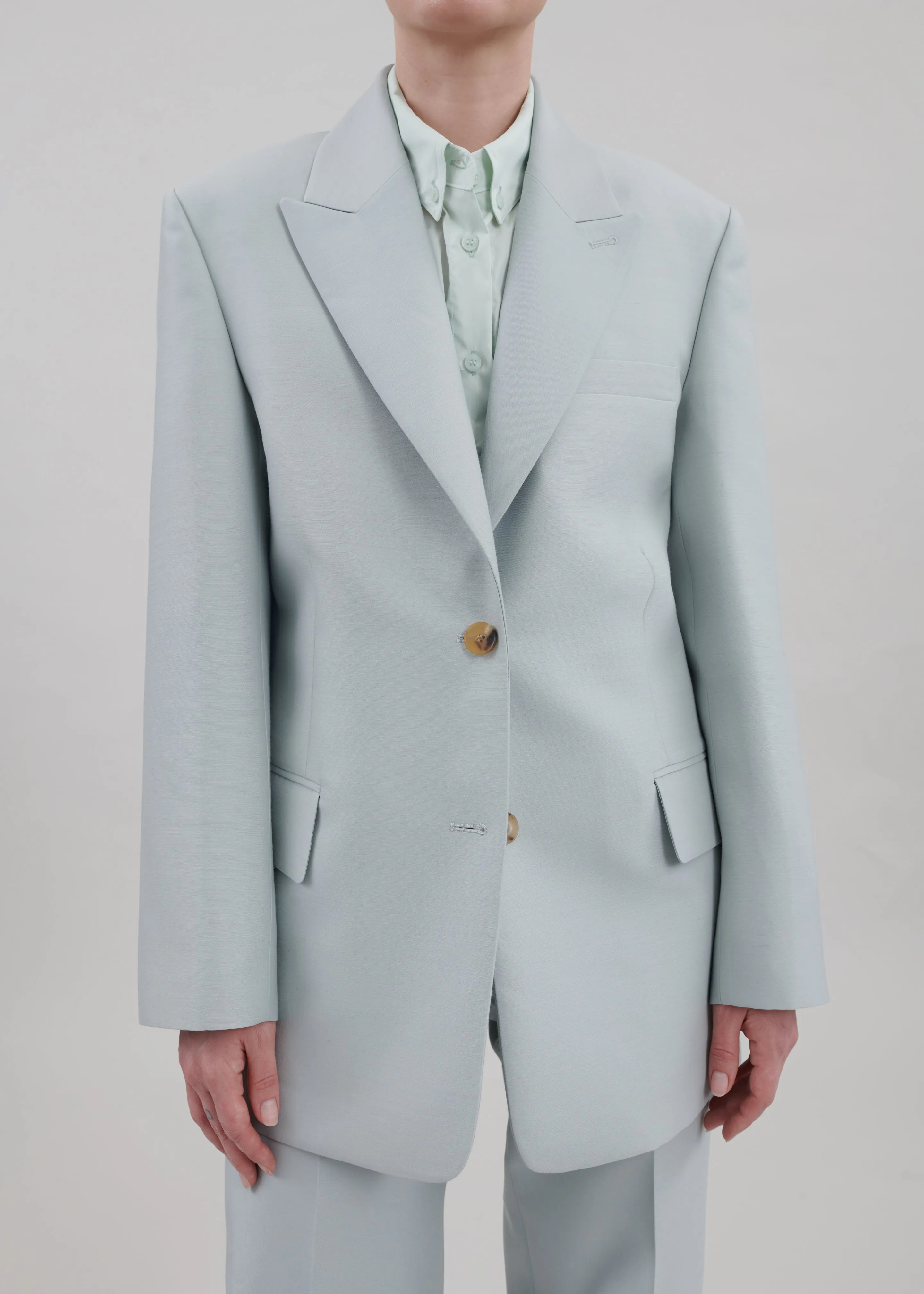 Emra Silk Blazer - Dusty Blue sold by Frankie Shop product image thumbnail 3