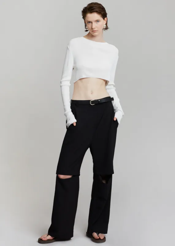 Hani Slit Pants - Black sold by Frankie Shop