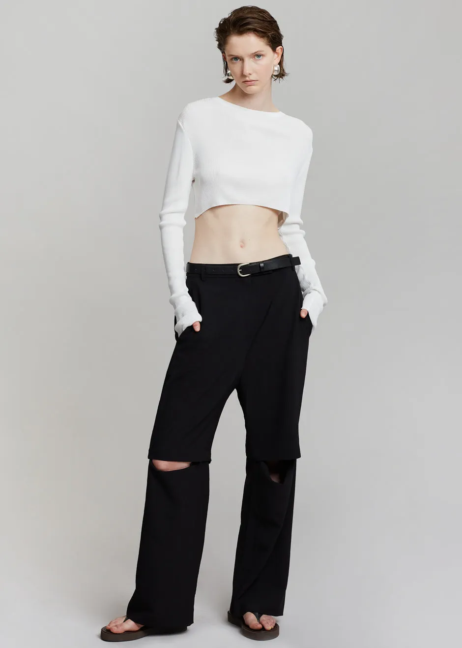 Hani Slit Pants - Black sold by Frankie Shop