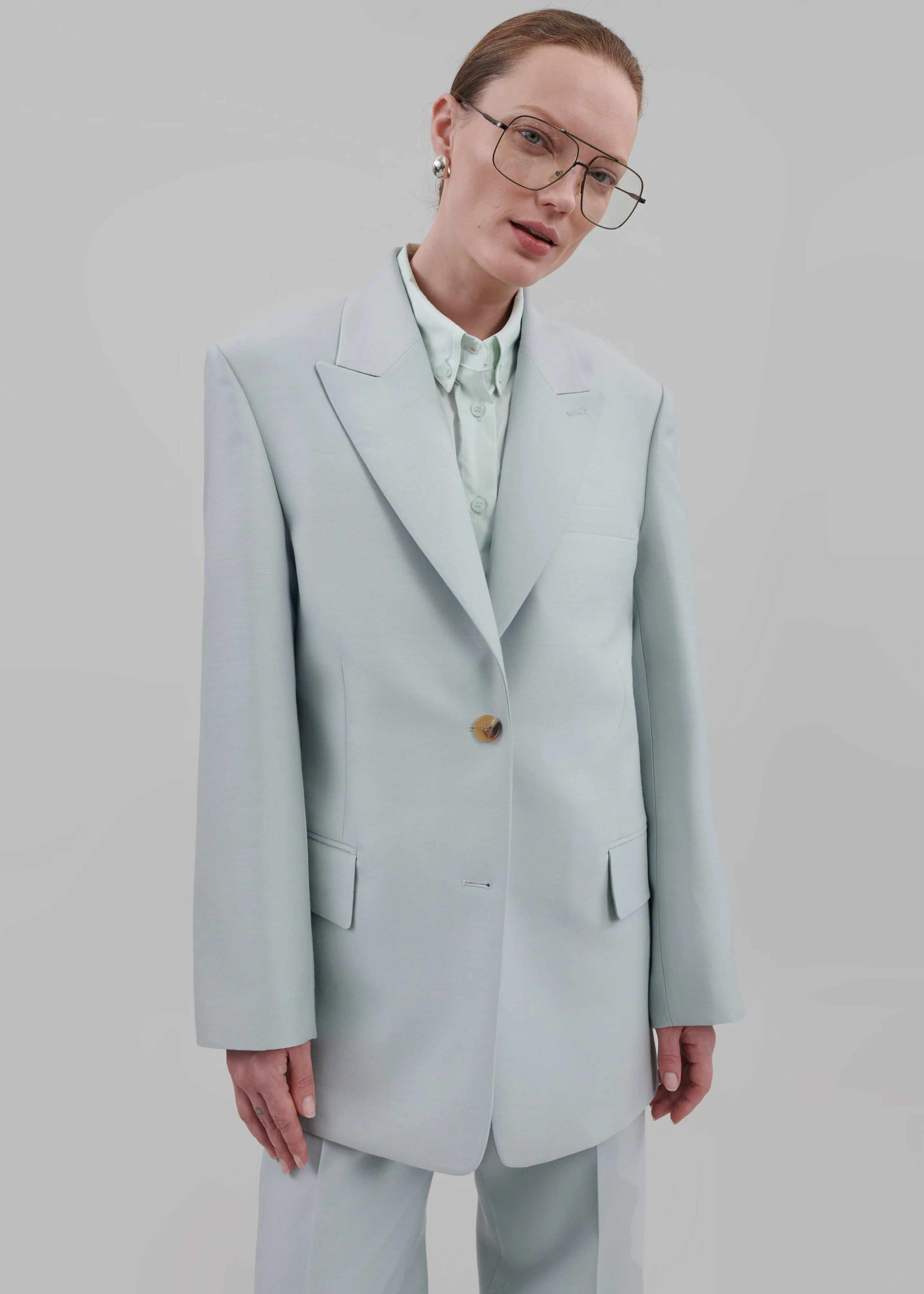 Emra Silk Blazer - Dusty Blue sold by Frankie Shop product image thumbnail 5
