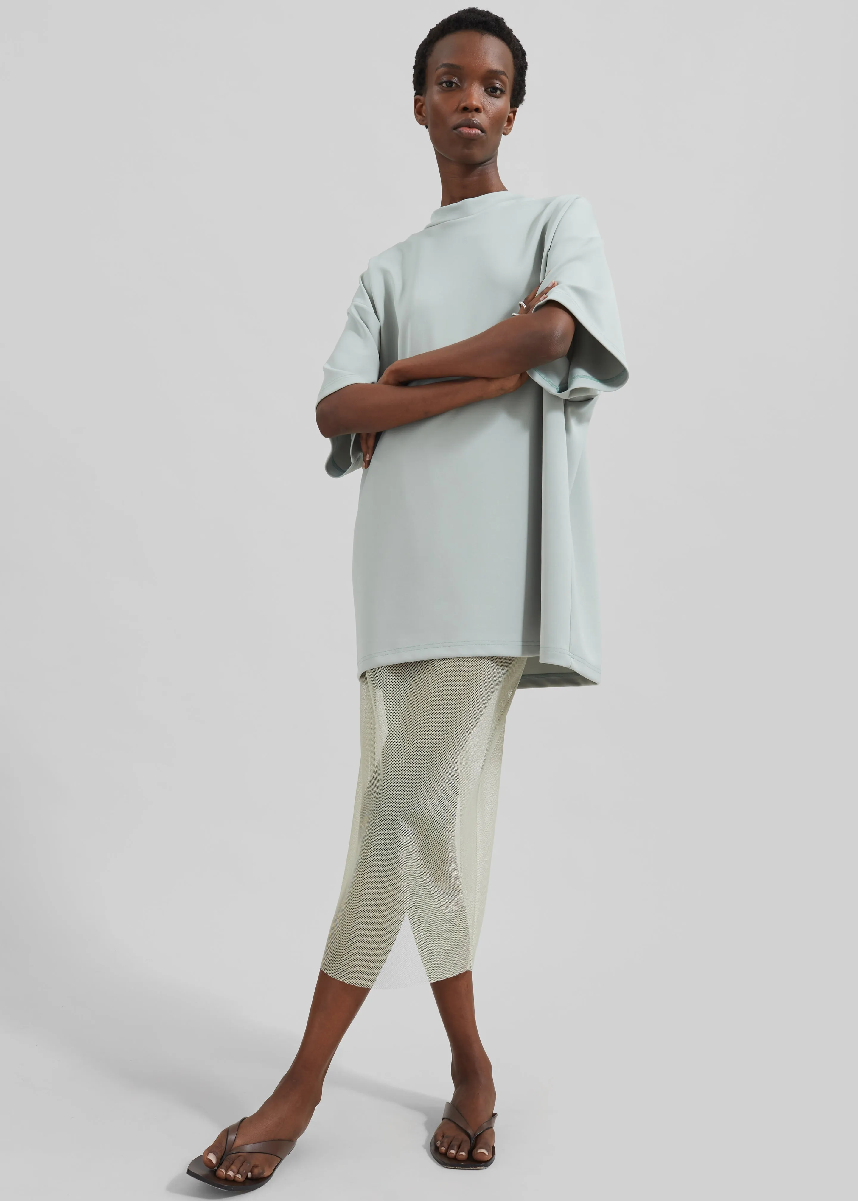 Verna Semi Sheer Midi Skirt - Moss Green sold by Frankie Shop product image thumbnail 3