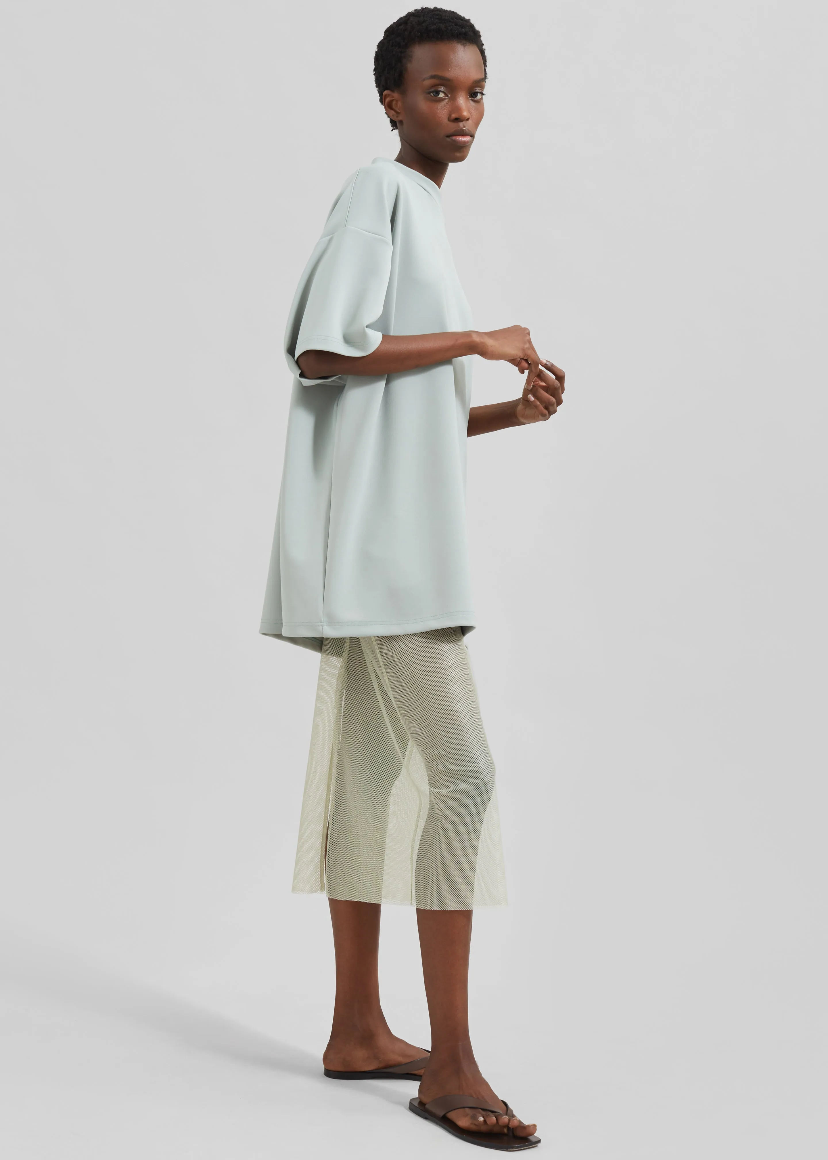 Verna Semi Sheer Midi Skirt - Moss Green sold by Frankie Shop product image thumbnail 5