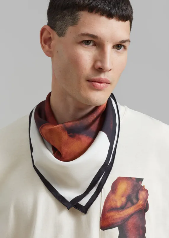 JW Anderson Printed Silk Scarf - Off White/Multi sold by Frankie Shop