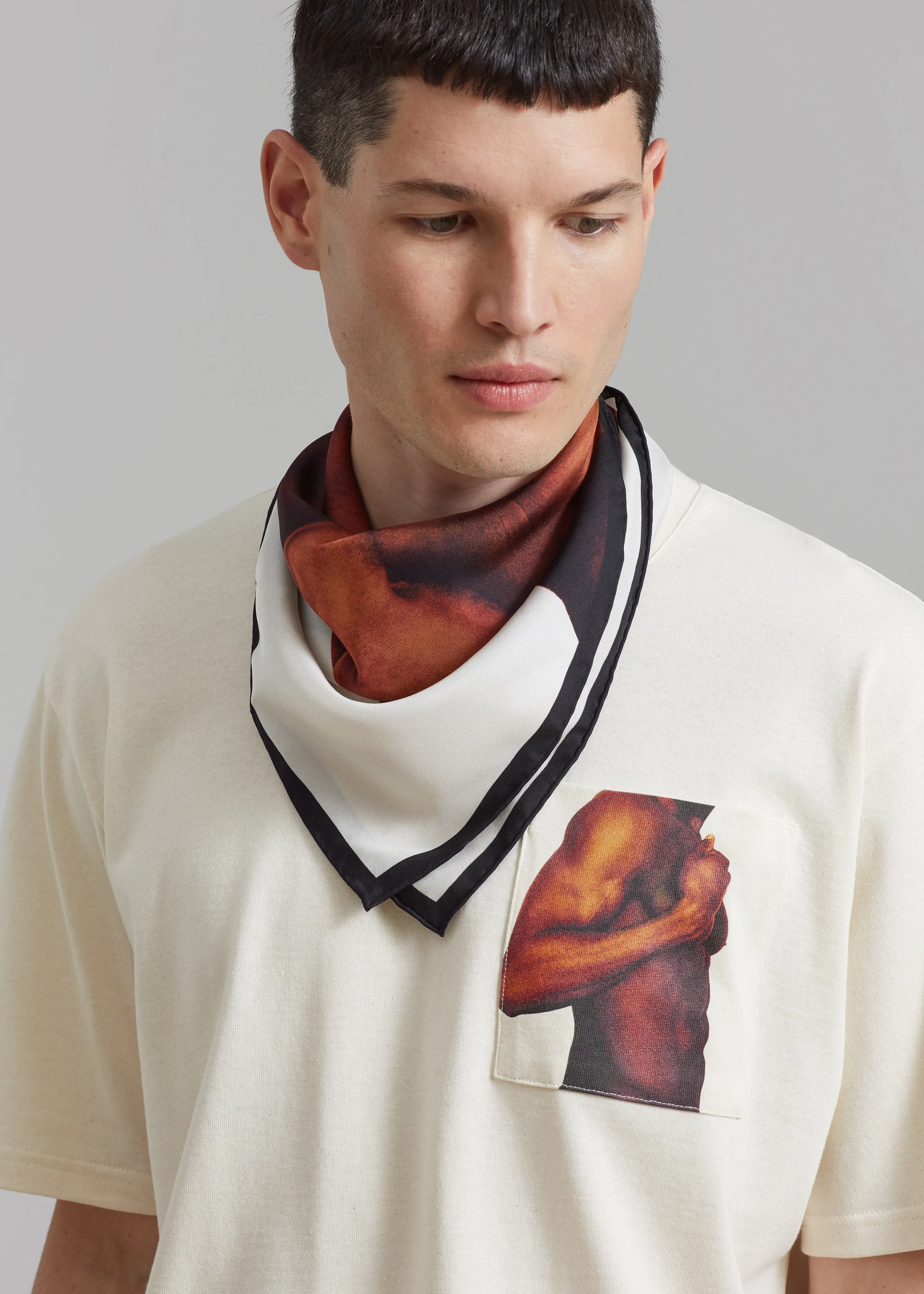 JW Anderson Printed Silk Scarf - Off White/Multi sold by Frankie Shop product image thumbnail 3