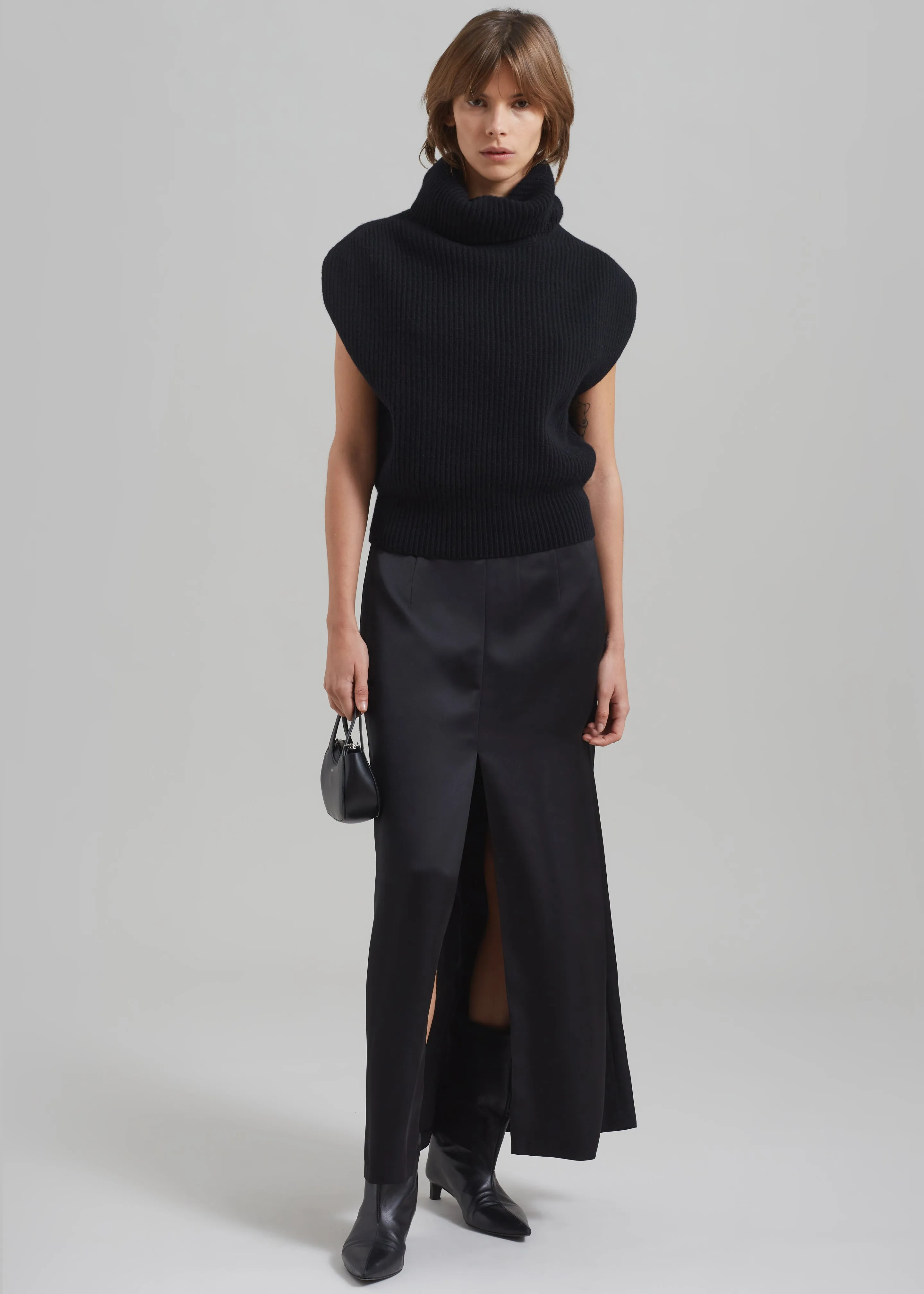 Kacey Satin Skirt - Black sold by Frankie Shop