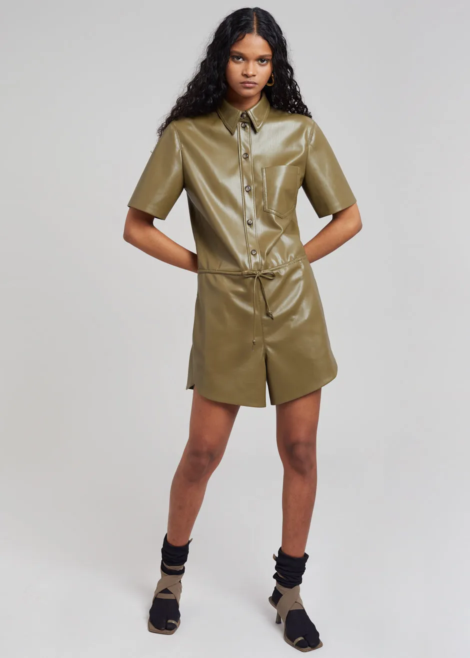 Nanushka Leni Vegan Leather Jumpsuit - Olive sold by Frankie Shop product image thumbnail 2