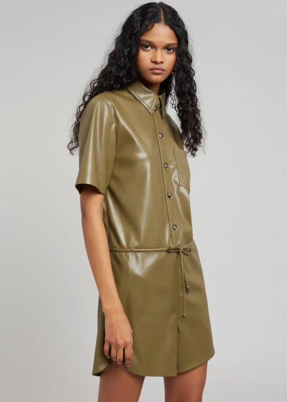 Nanushka Leni Vegan Leather Jumpsuit - Olive sold by Frankie Shop