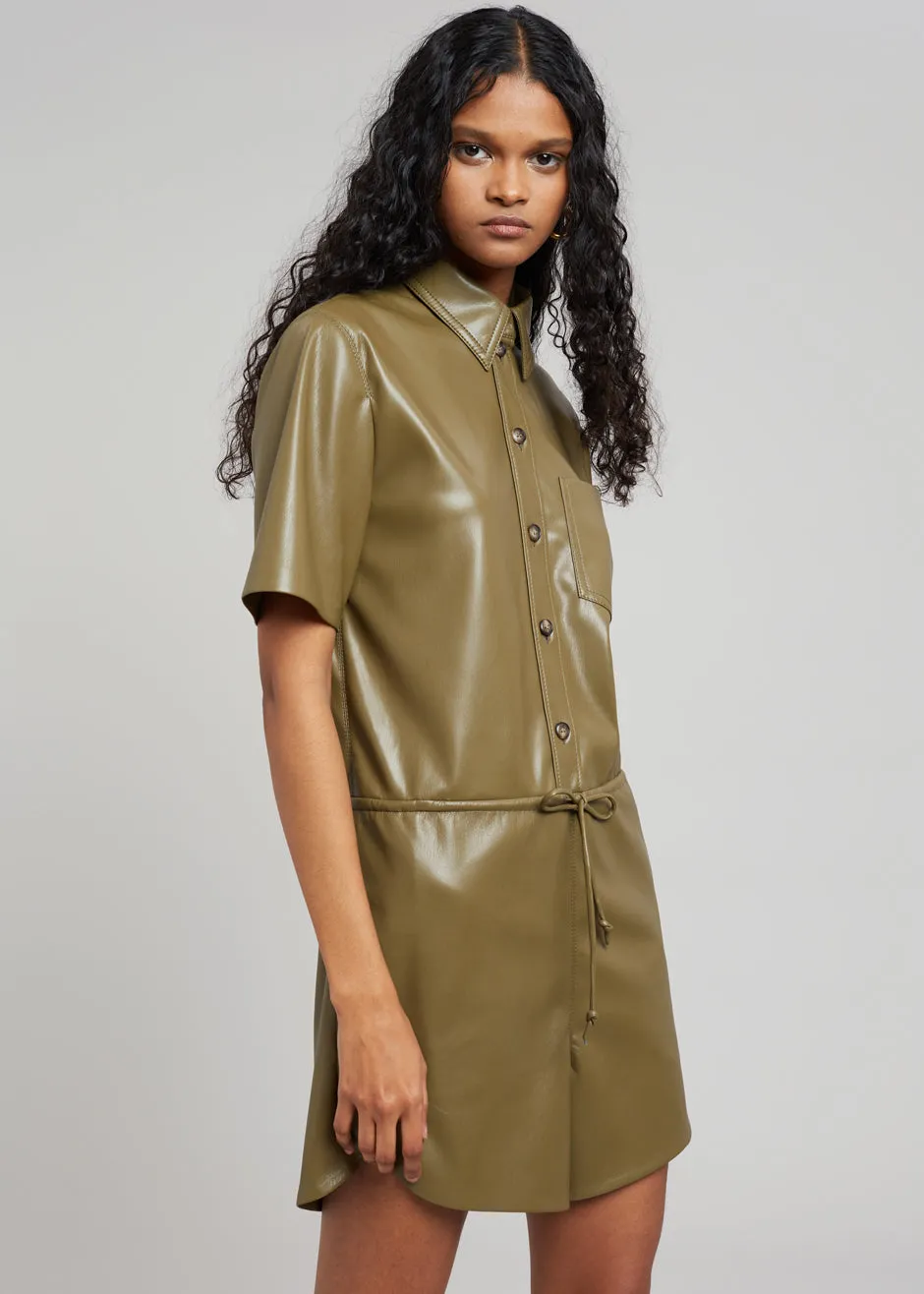 Nanushka Leni Vegan Leather Jumpsuit - Olive sold by Frankie Shop
