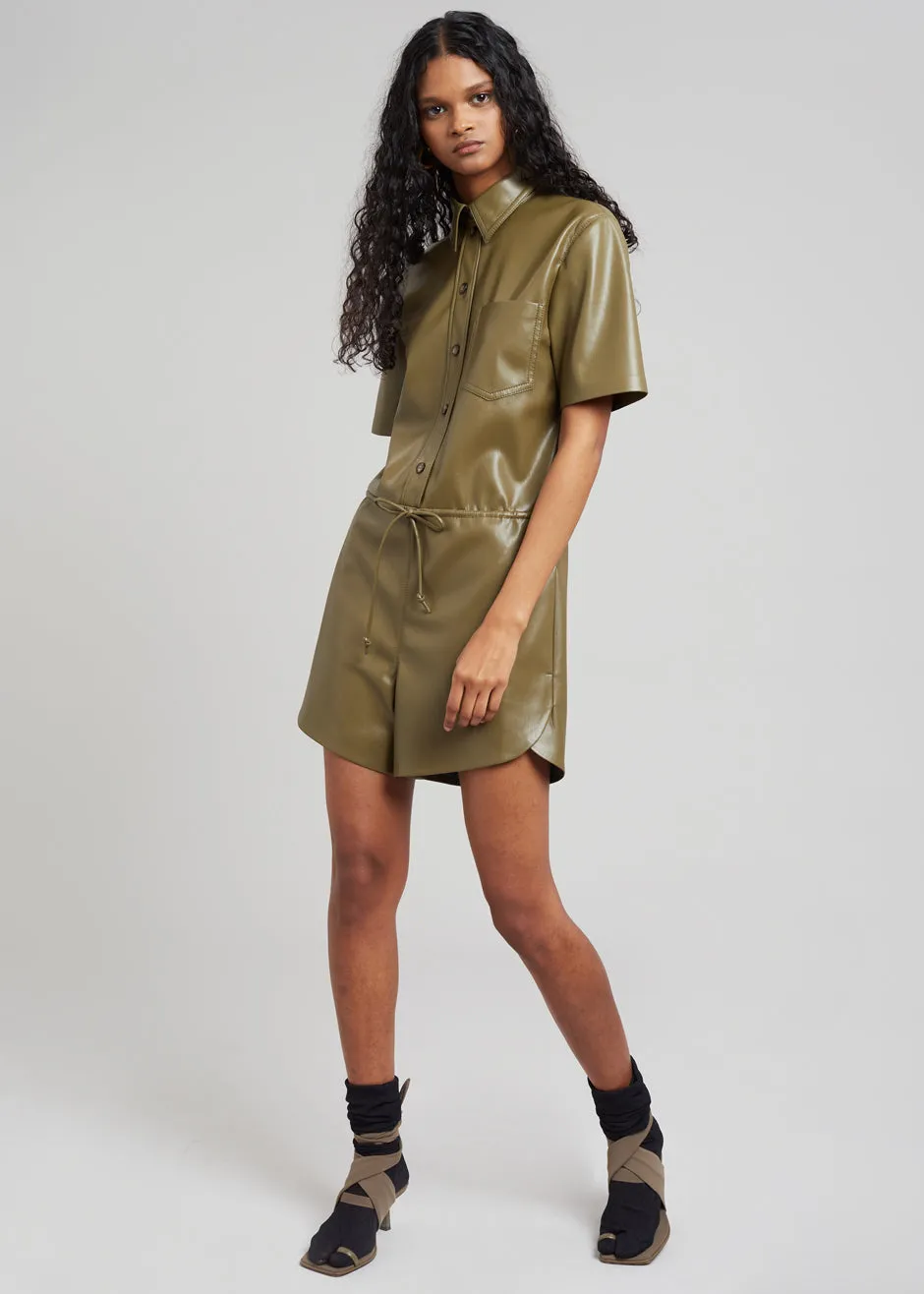 Nanushka Leni Vegan Leather Jumpsuit - Olive sold by Frankie Shop product image thumbnail 3