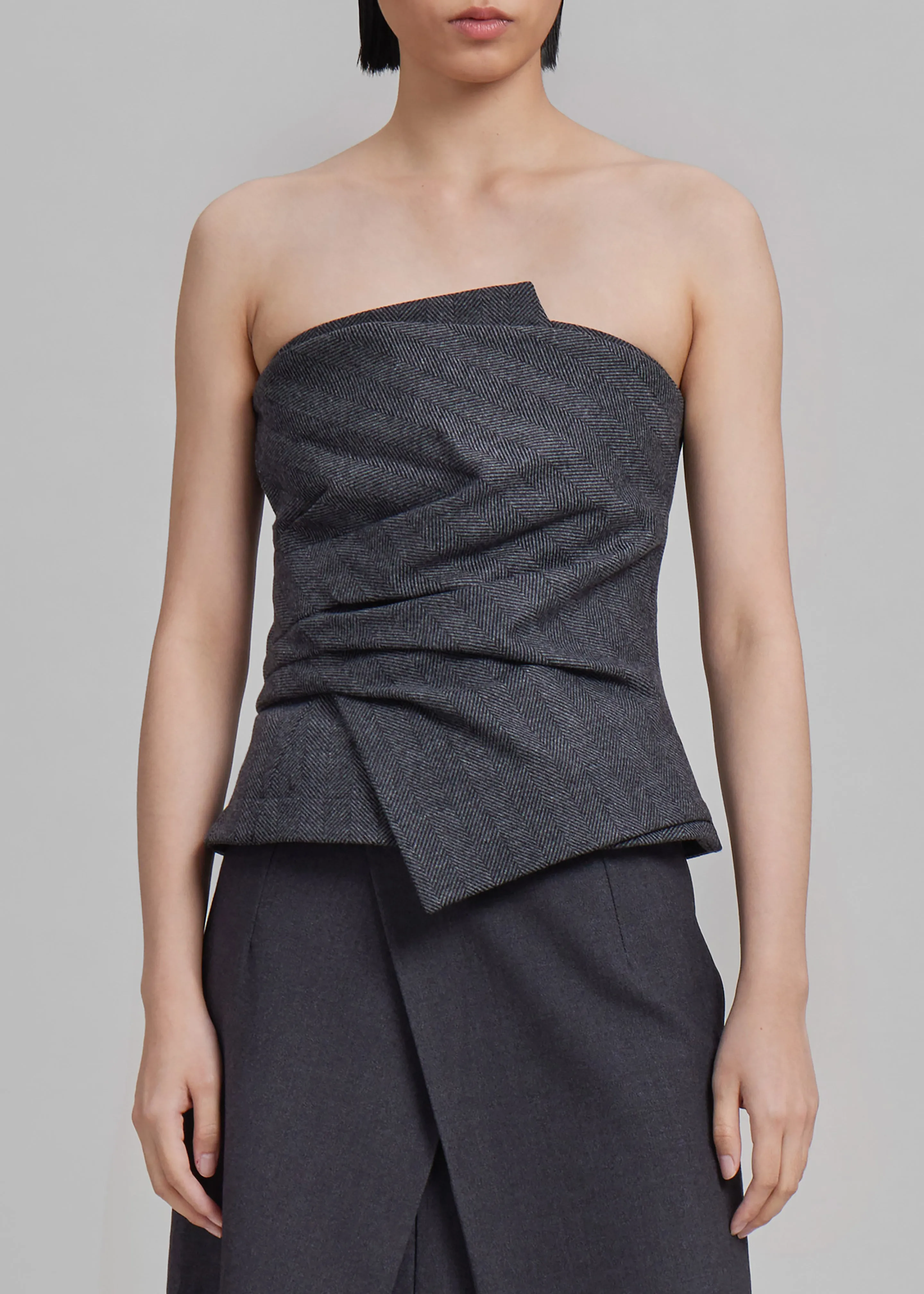 Puppets And Puppets Mantle Wrapped Corset Top - Grey sold by Frankie Shop product image thumbnail 3
