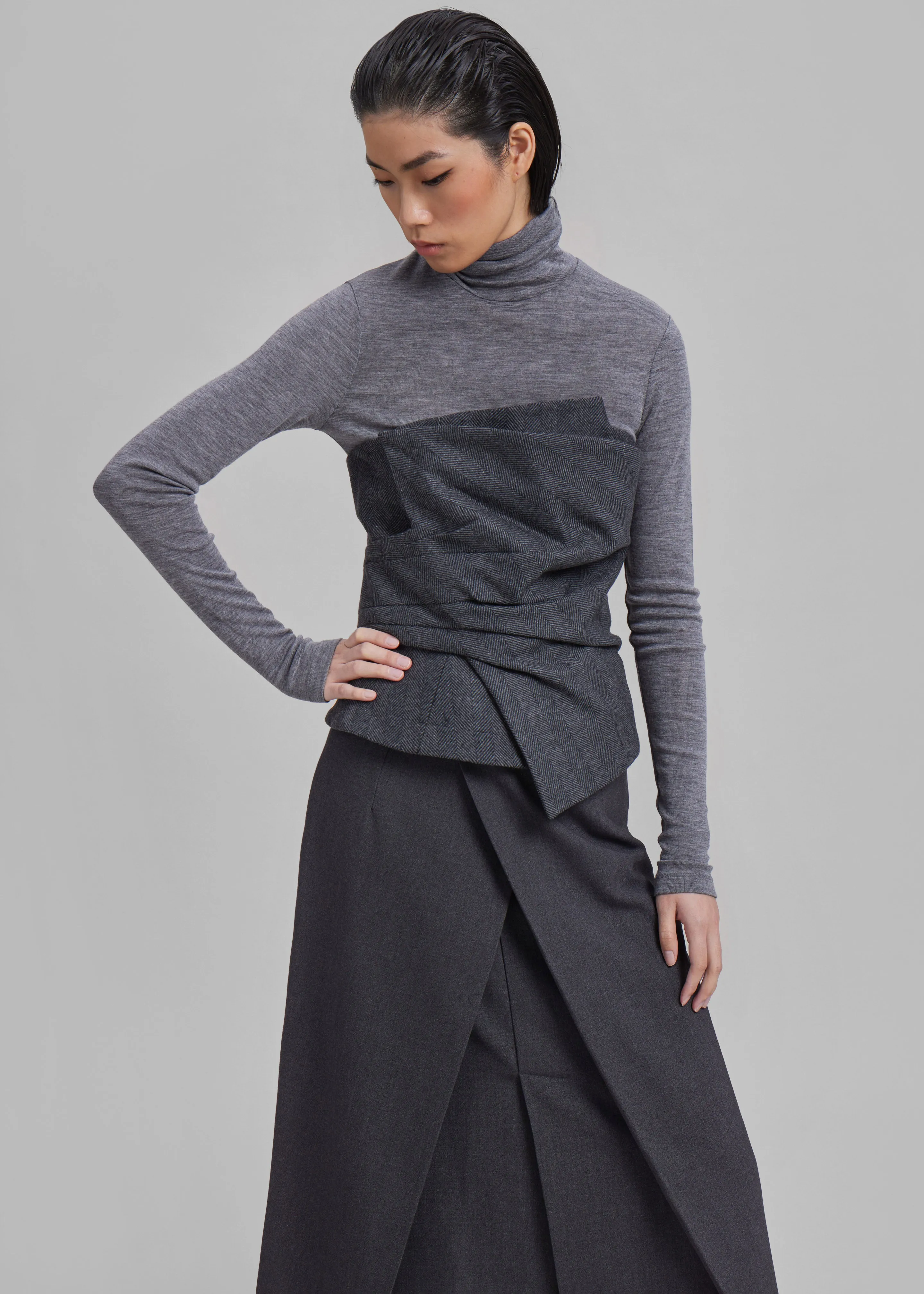 Puppets And Puppets Mantle Wrapped Corset Top - Grey sold by Frankie Shop product image thumbnail 4