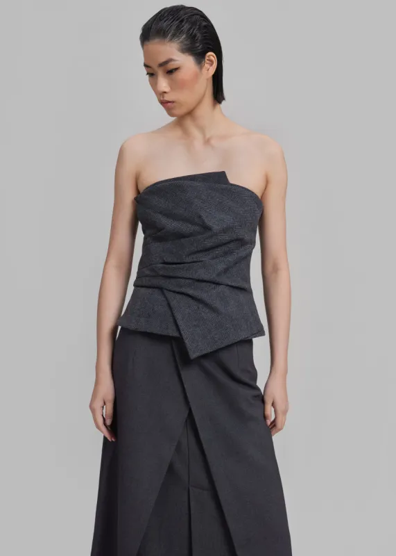 Puppets And Puppets Mantle Wrapped Corset Top - Grey made by Puppets and Puppets