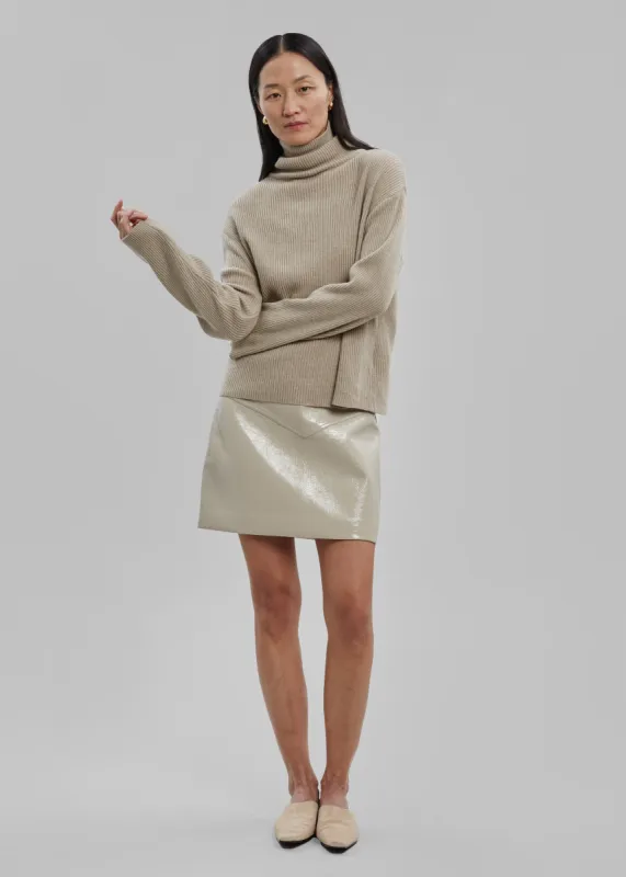 Proenza Schouler White Label Vinyl Mini Skirt - Fawn sold by Frankie Shop