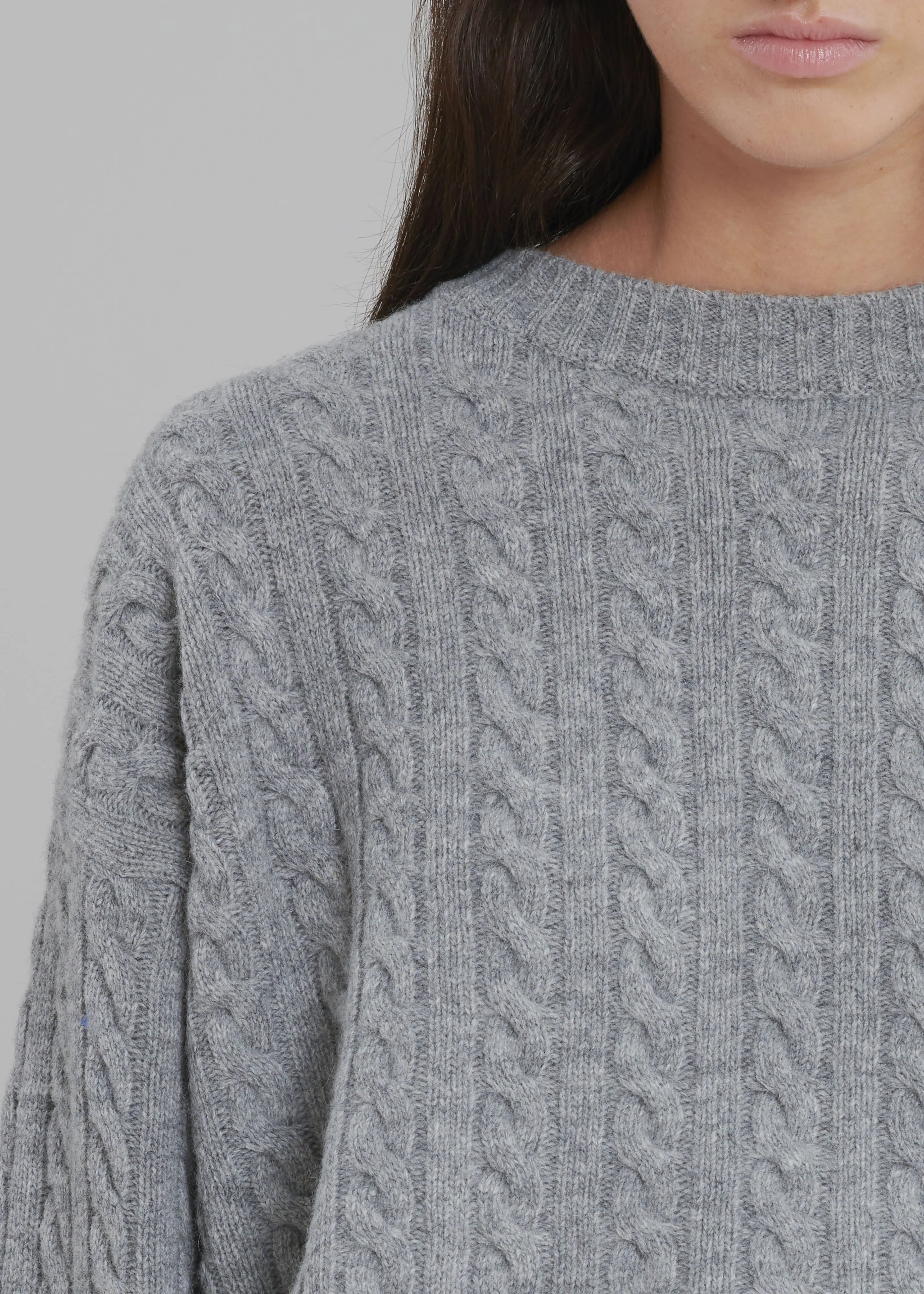 Farrah Braided Sweater - Grey Melange sold by Frankie Shop product image thumbnail 5