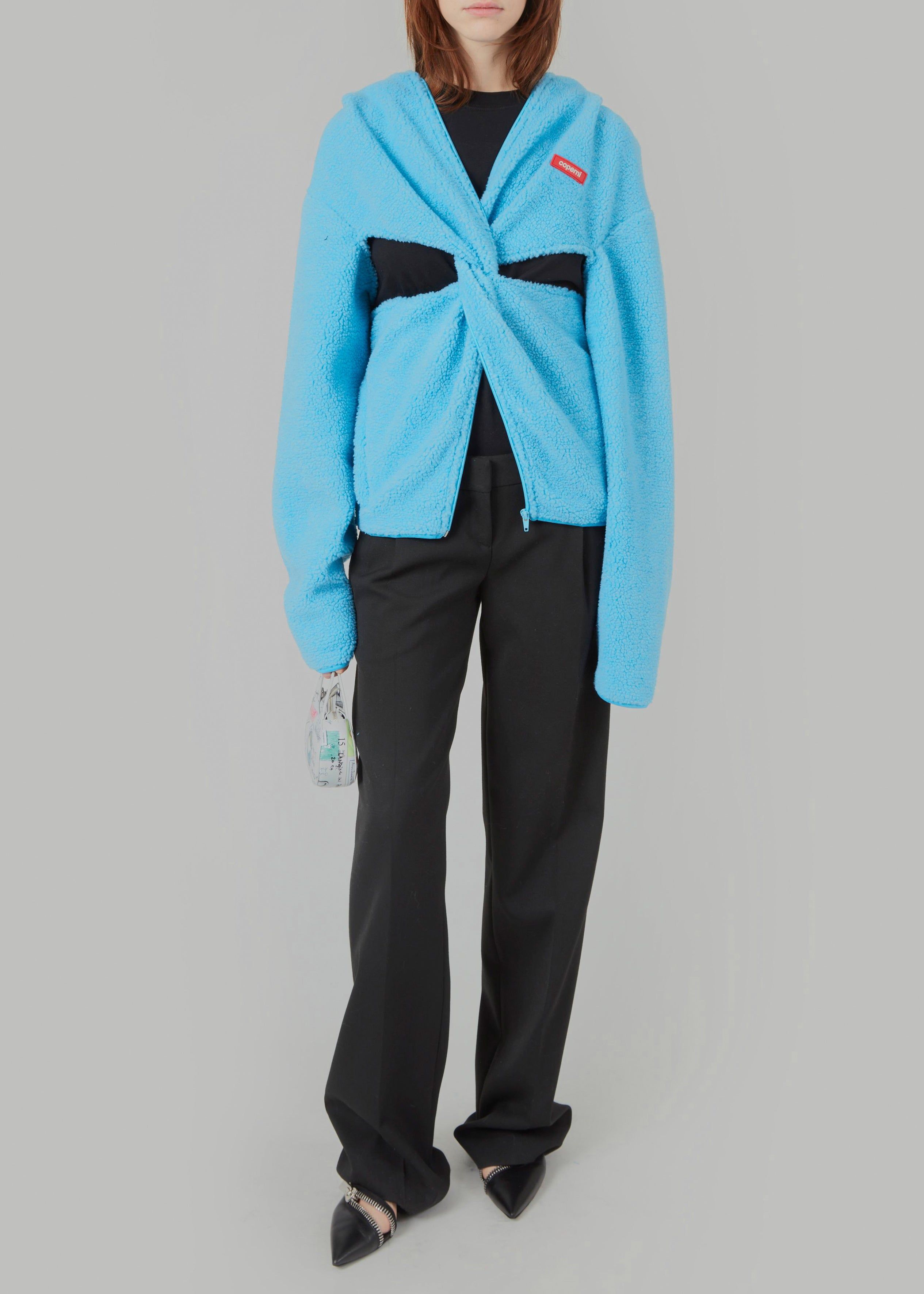 Coperni Twisted Cut-Out Hoodie - Turquoise sold by Frankie Shop