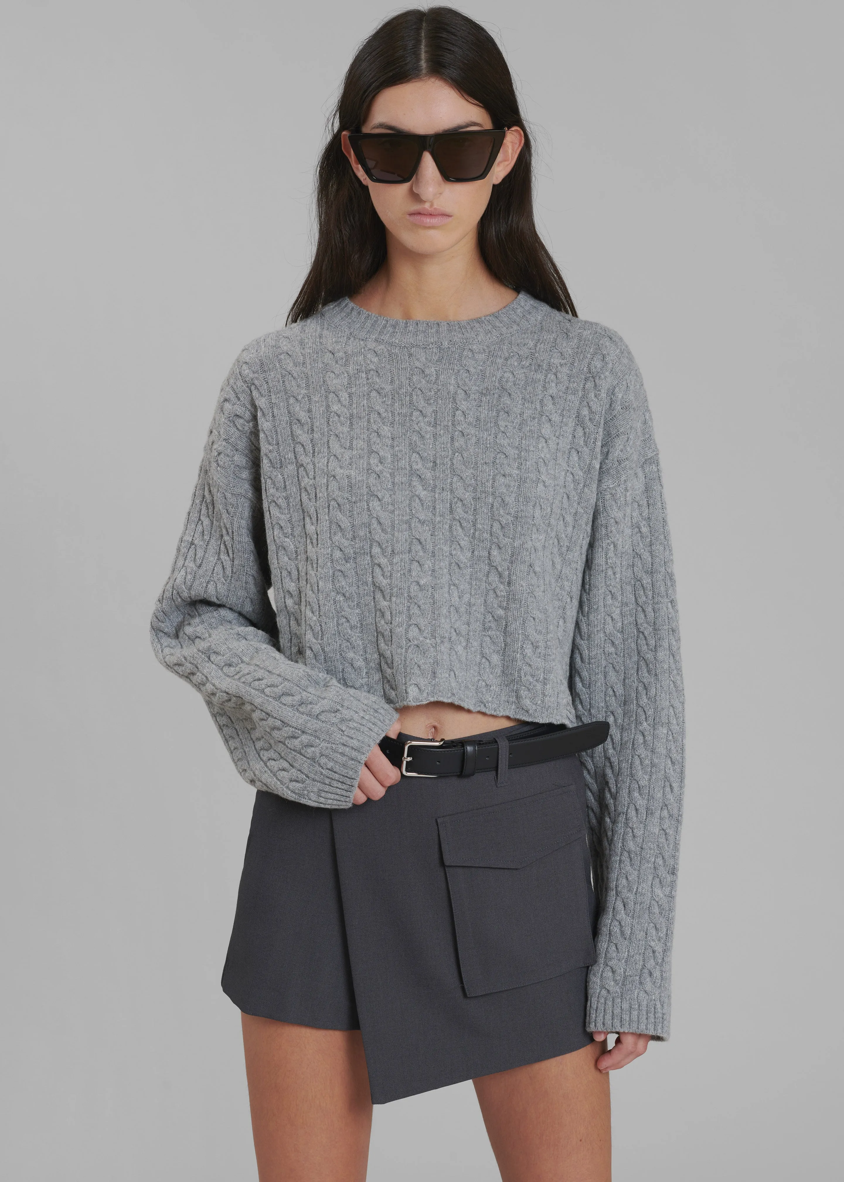Farrah Braided Sweater - Grey Melange sold by Frankie Shop product image thumbnail 2
