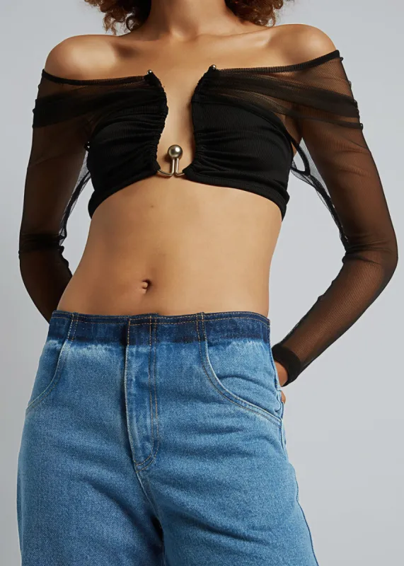 Christopher Esber Polar Orbit Shawl Crop - Black sold by Frankie Shop