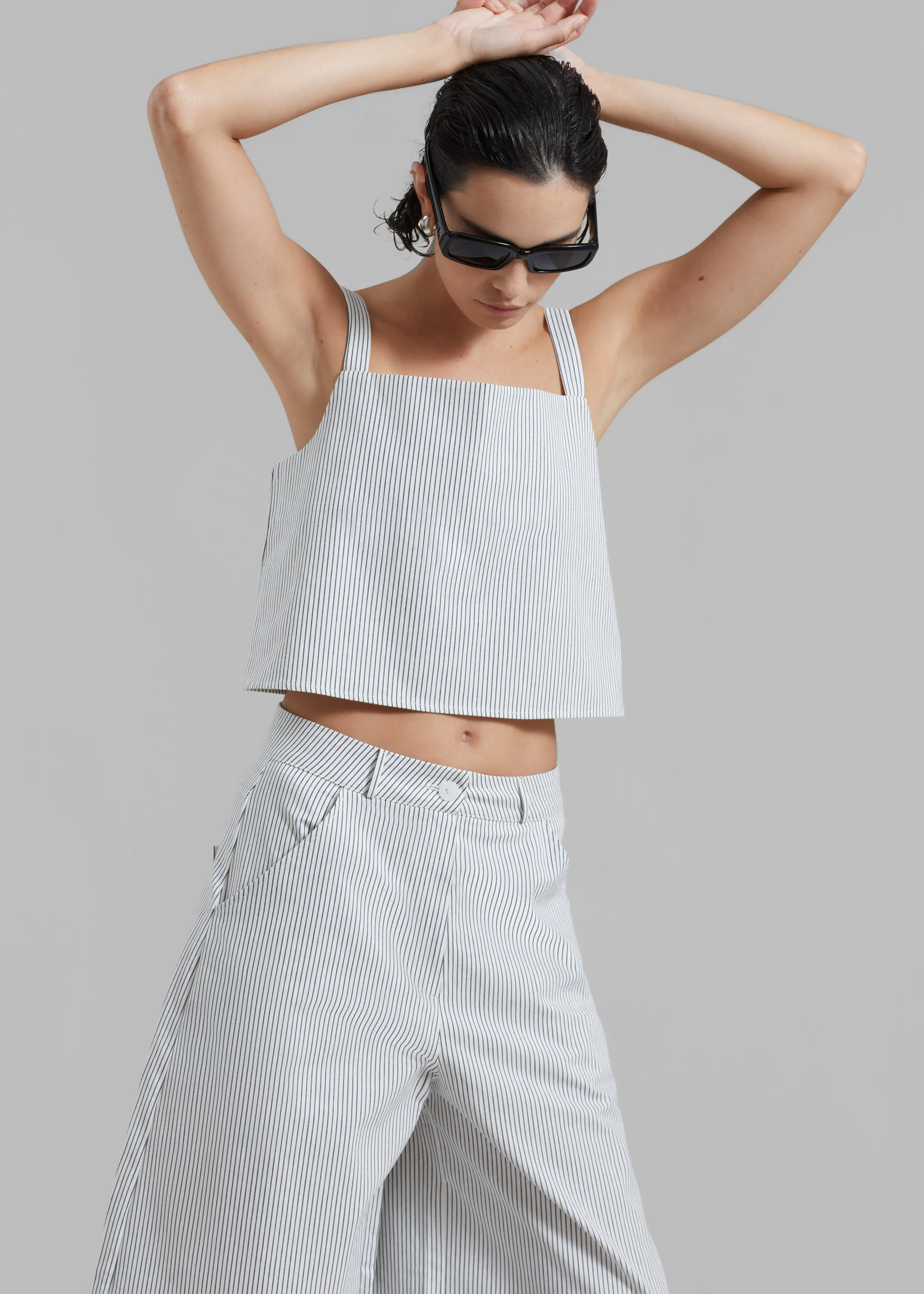 Rosalind Cropped Tank - Blue Stripe sold by Frankie Shop product image thumbnail 3