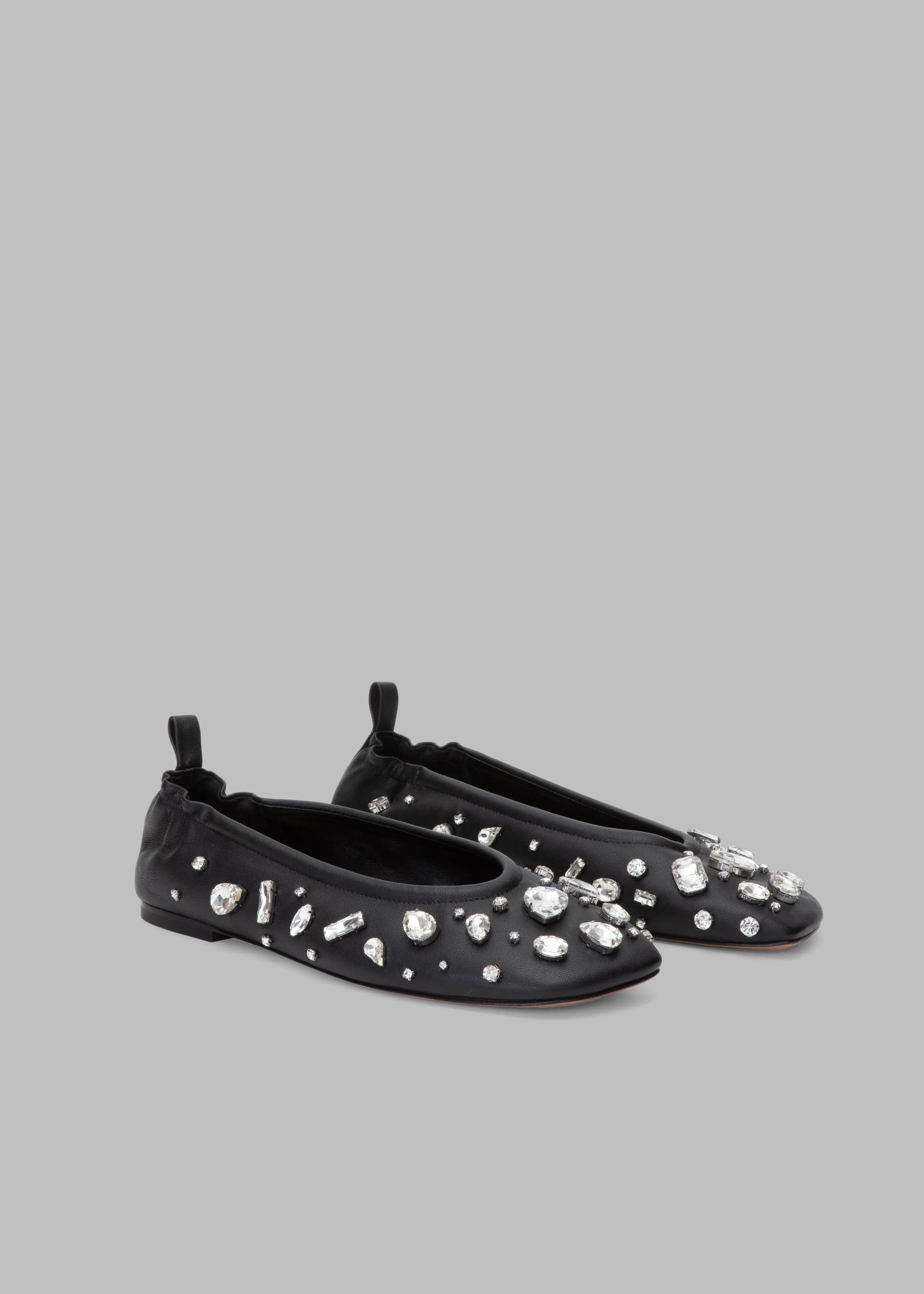 3.1 Phillip Lim ID Stretch Back Ballet Flat with Gem Embroidery - Black sold by Frankie Shop