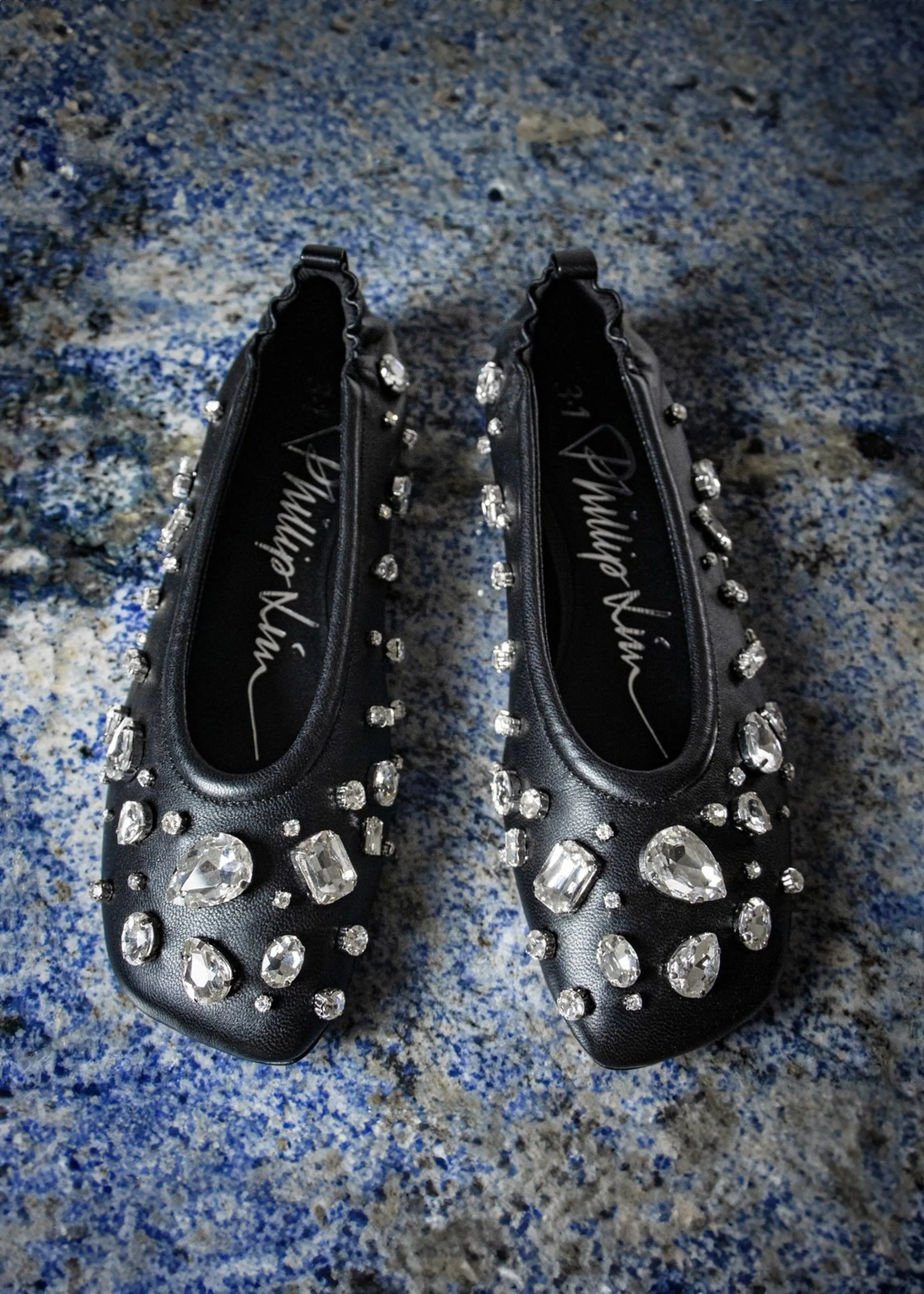 3.1 Phillip Lim ID Stretch Back Ballet Flat with Gem Embroidery - Black sold by Frankie Shop product image thumbnail 4