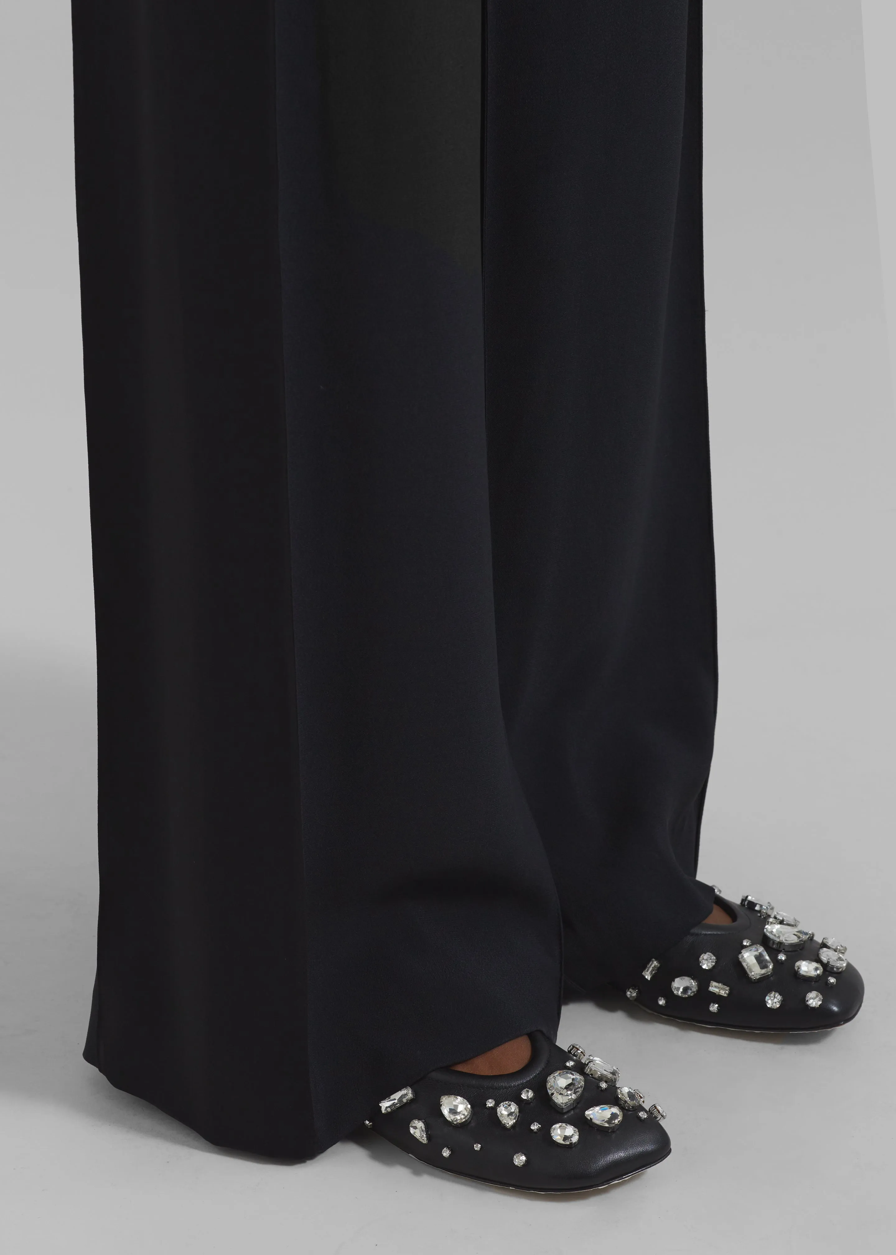 3.1 Phillip Lim ID Stretch Back Ballet Flat with Gem Embroidery - Black sold by Frankie Shop product image thumbnail 2