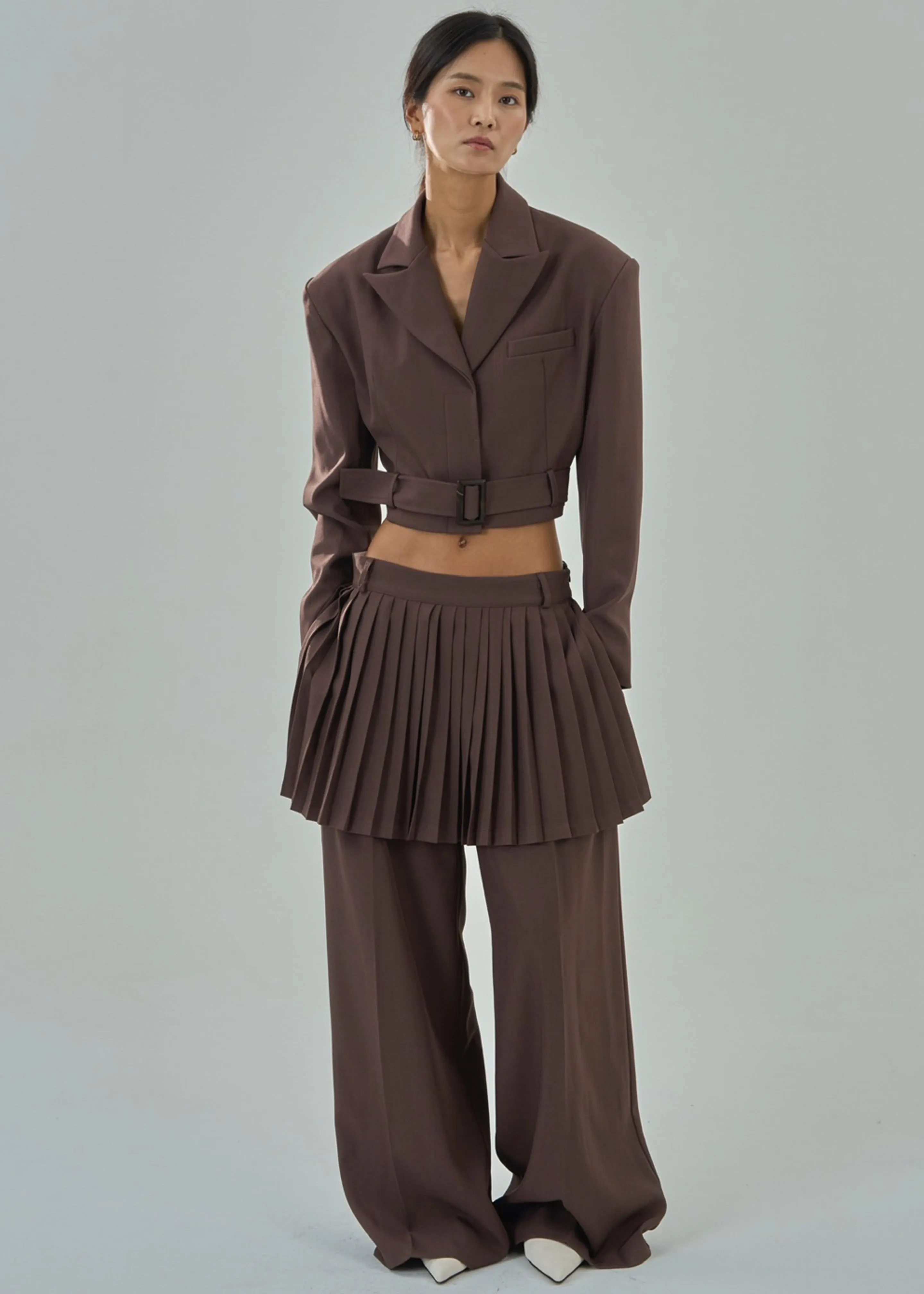 Lonnie Pleated Skirt Pants - Brown sold by Frankie Shop product image thumbnail 2