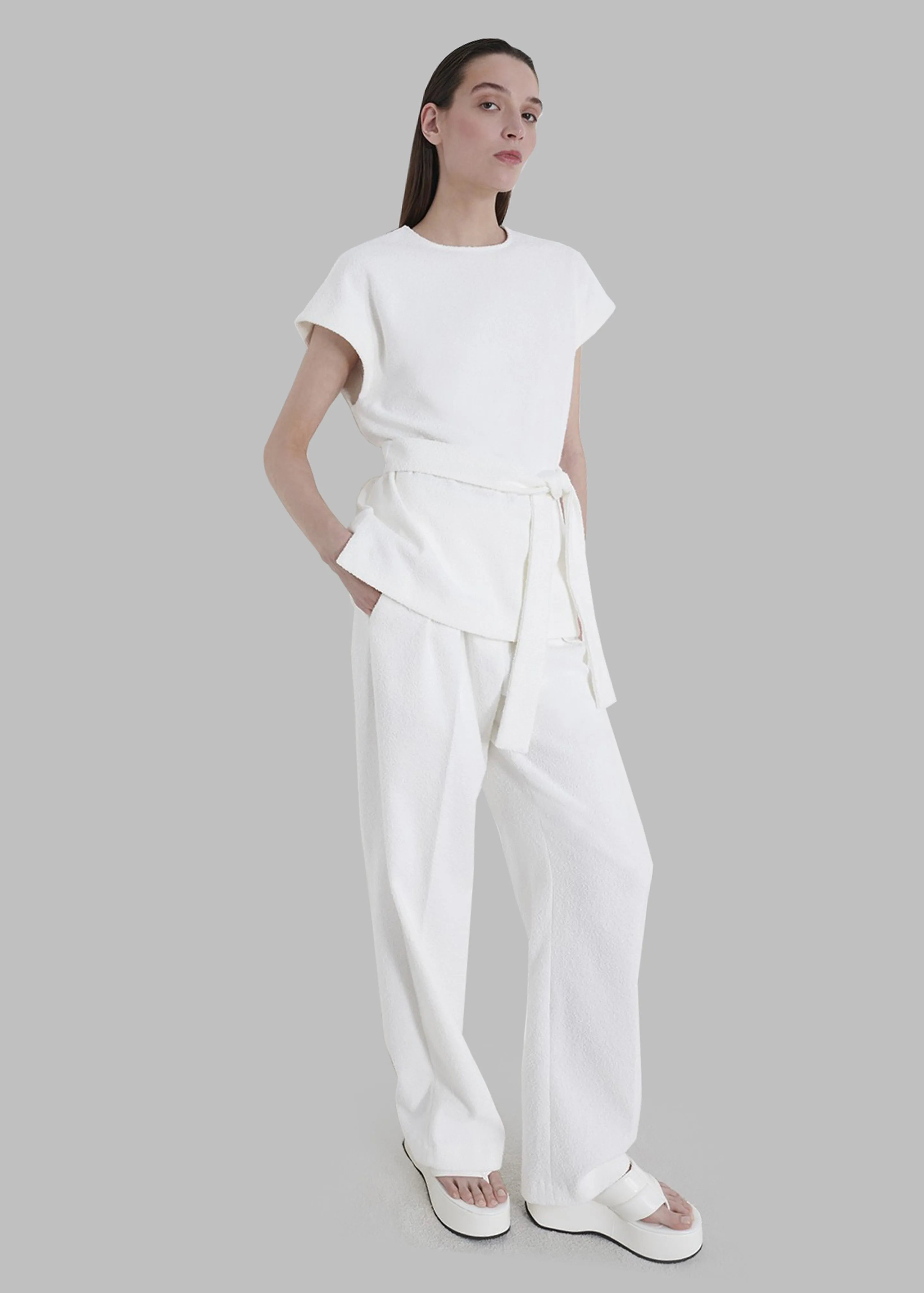 Loulou Studio Guna Bouclé Top - Ivory sold by Frankie Shop product image thumbnail 2