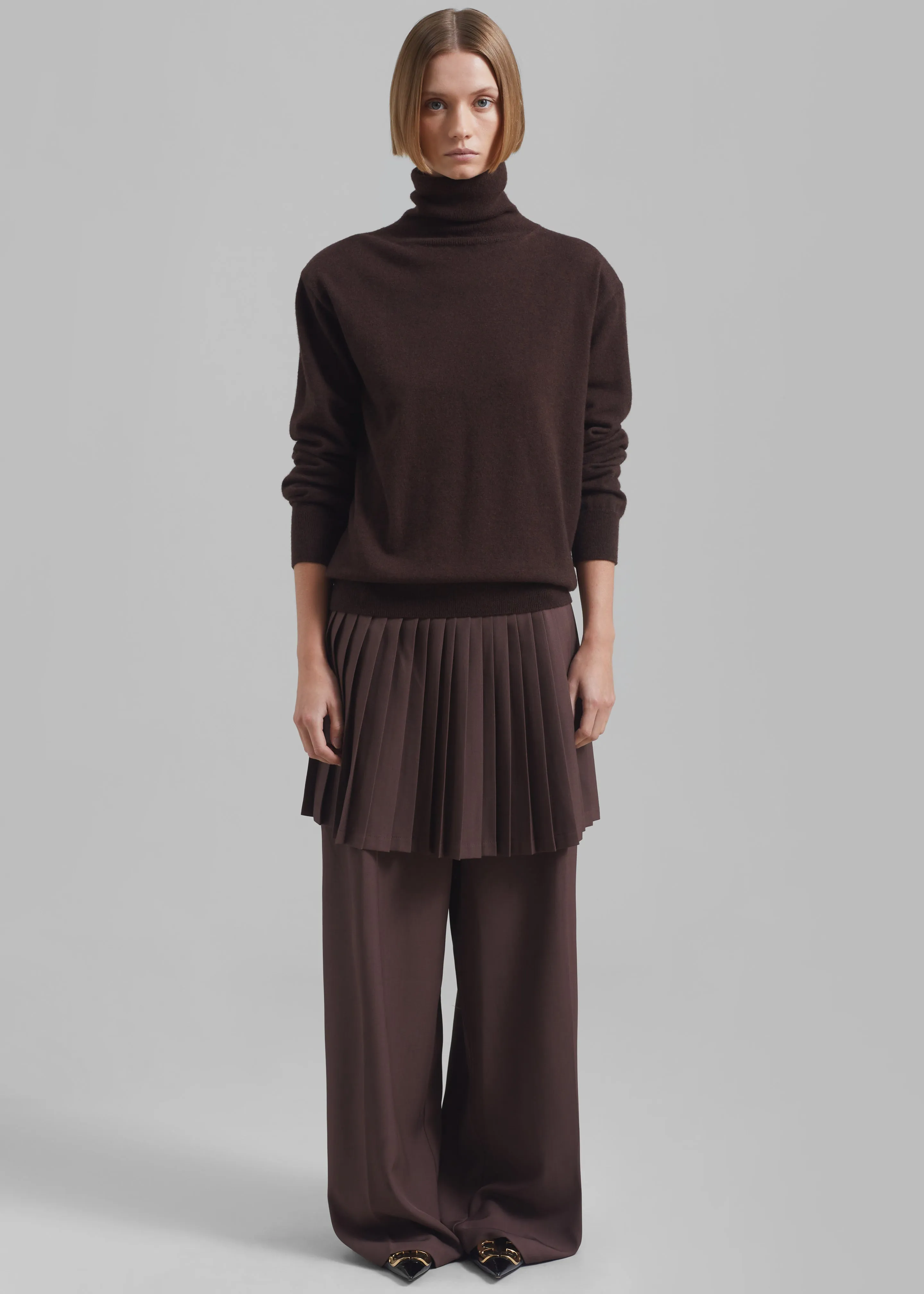 Lonnie Pleated Skirt Pants - Brown sold by Frankie Shop product image thumbnail 4