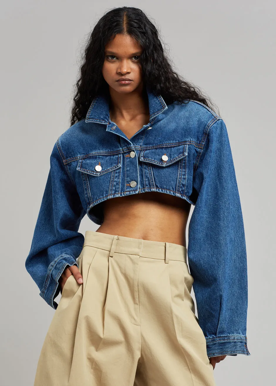 Kett Cropped Denim Jacket - Dark Indigo sold by Frankie Shop product image thumbnail 4