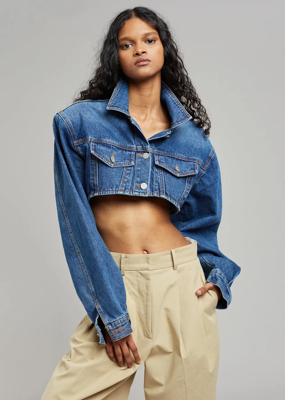 Kett Cropped Denim Jacket - Dark Indigo sold by Frankie Shop product image thumbnail 2