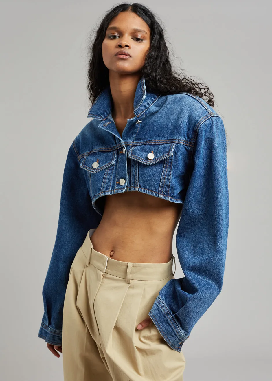 Kett Cropped Denim Jacket - Dark Indigo sold by Frankie Shop product image thumbnail 5