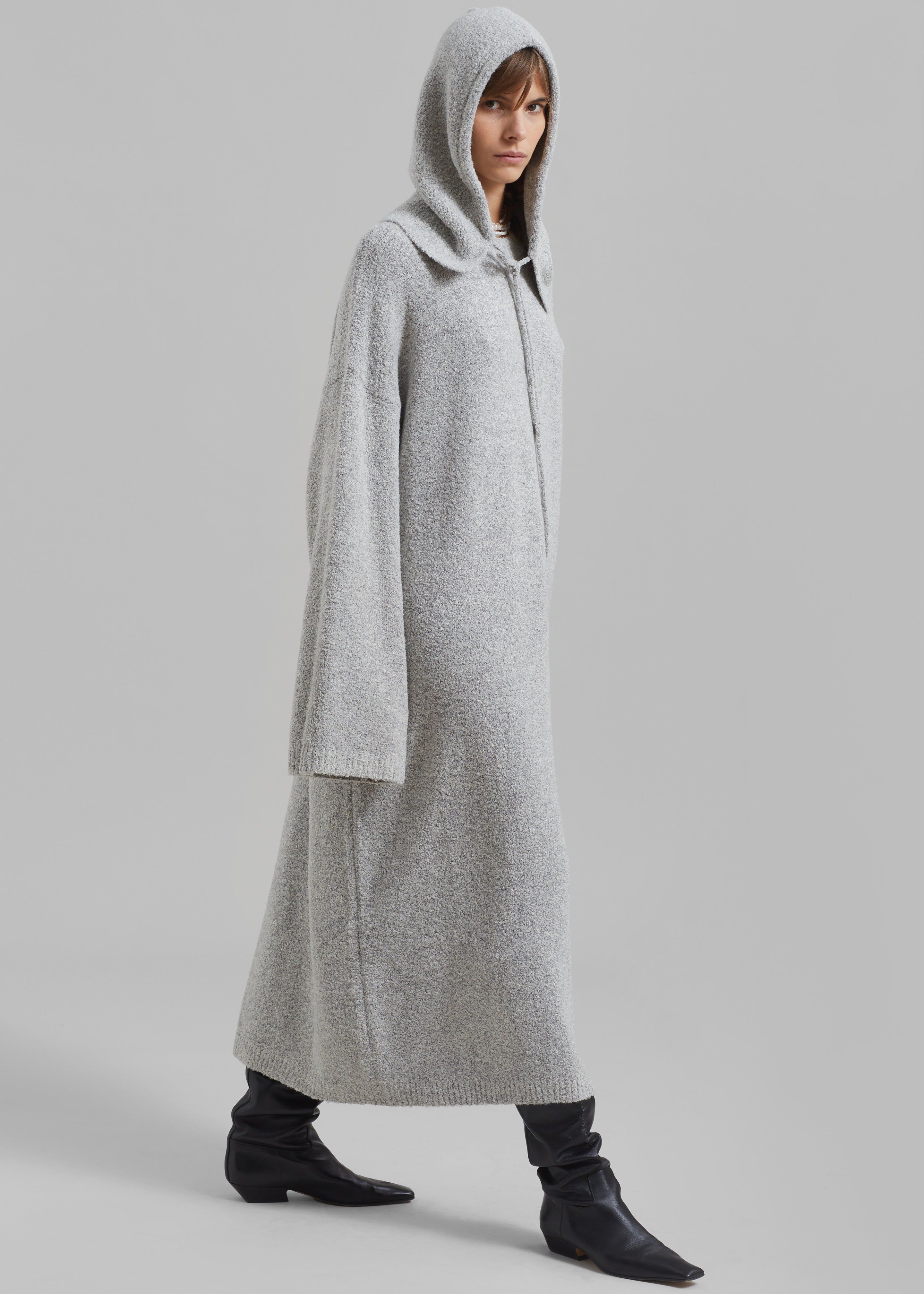 Alba Long Hooded Dress - Grey sold by Frankie Shop