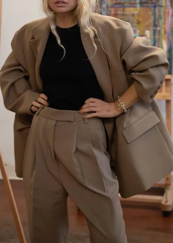 Bea Suit Pants - Latte sold by Frankie Shop