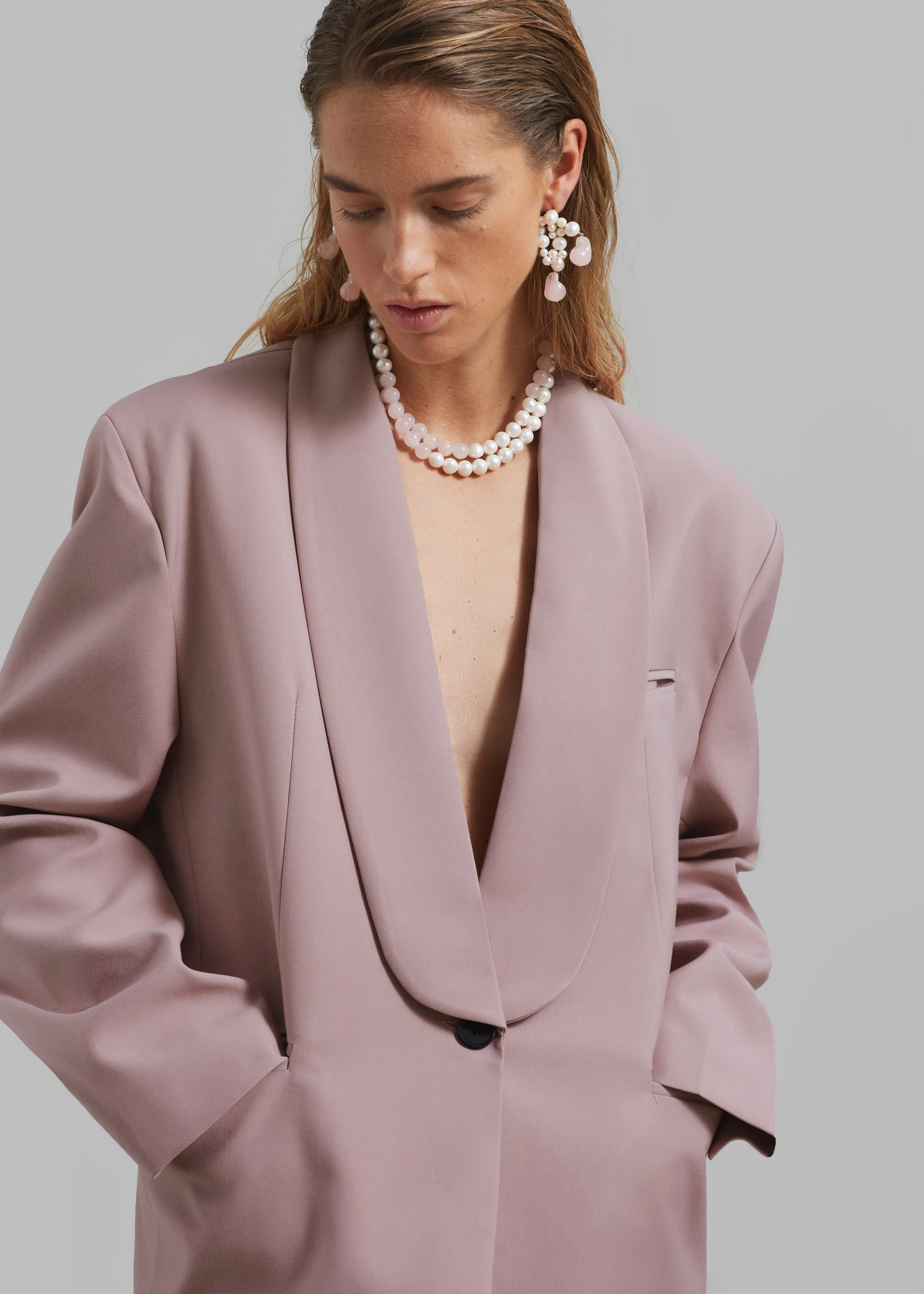 Carey Round Collar Blazer - Pink sold by Frankie Shop