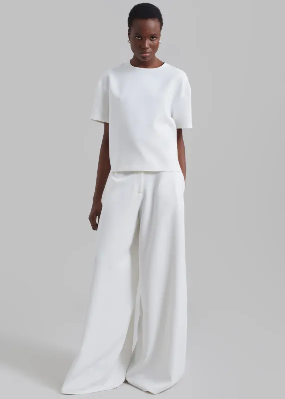 Sierra Wide Leg Trousers - White sold by Frankie Shop