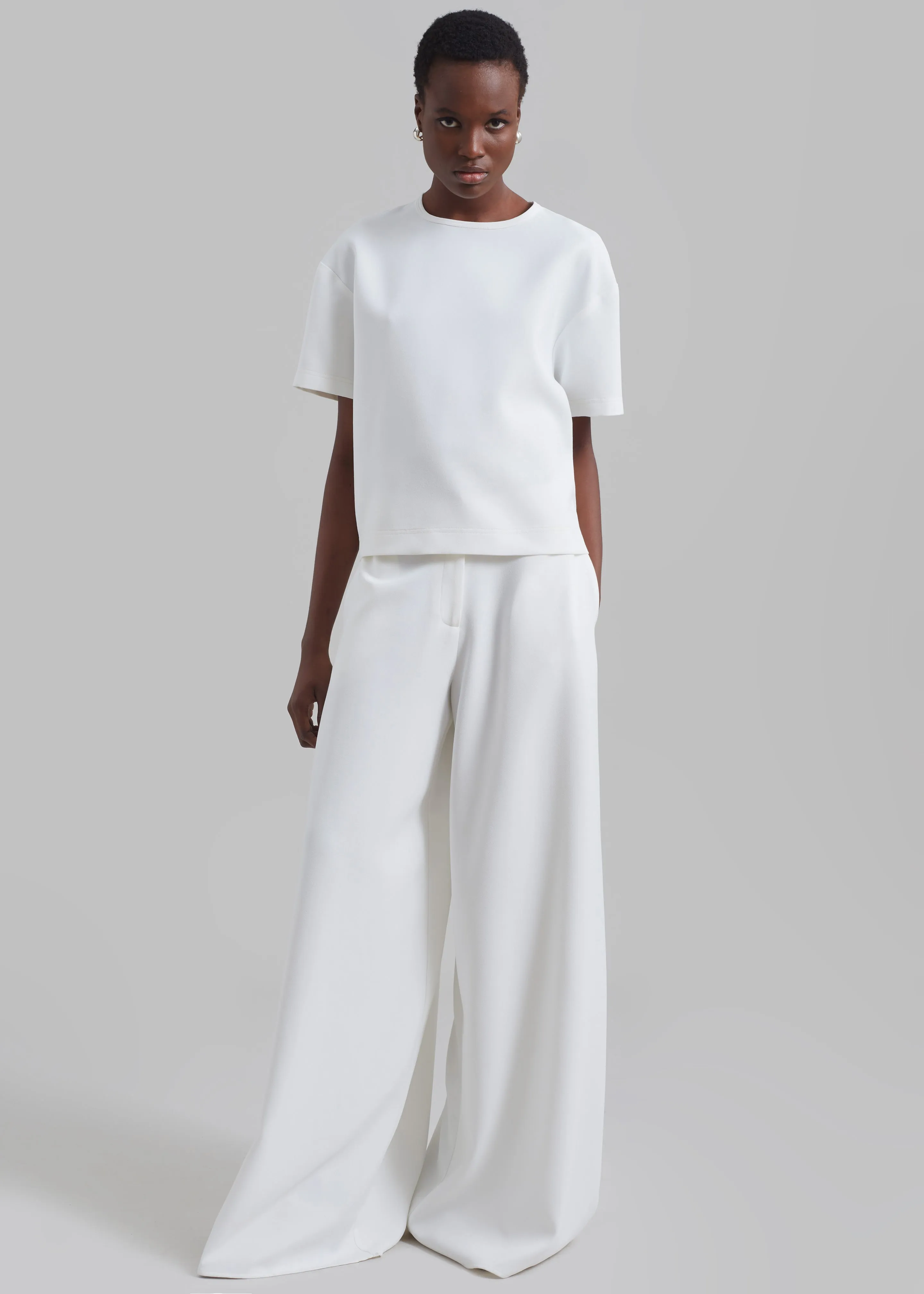 Sierra Wide Leg Trousers - White sold by Frankie Shop