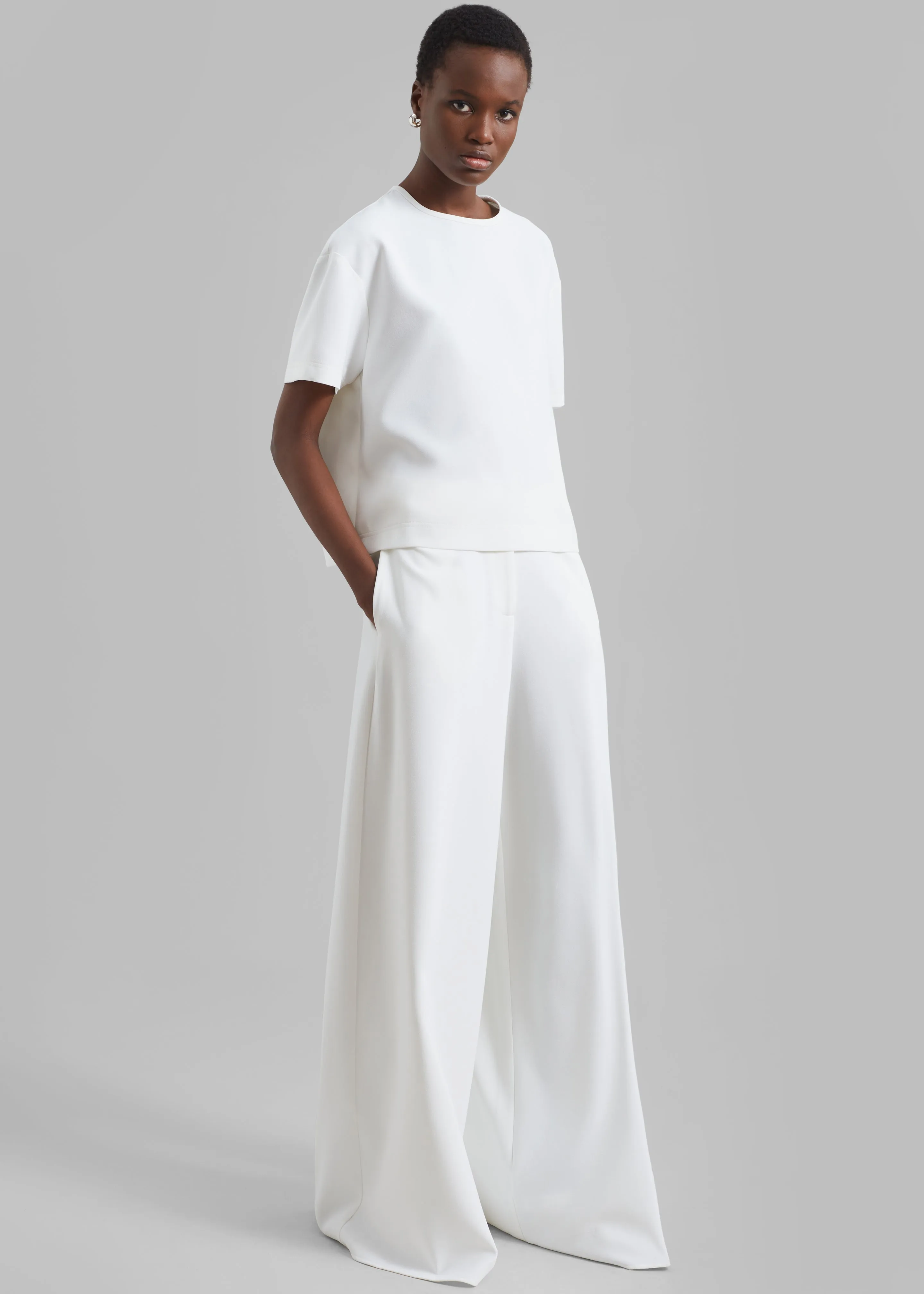 Sierra Wide Leg Trousers - White sold by Frankie Shop product image thumbnail 5