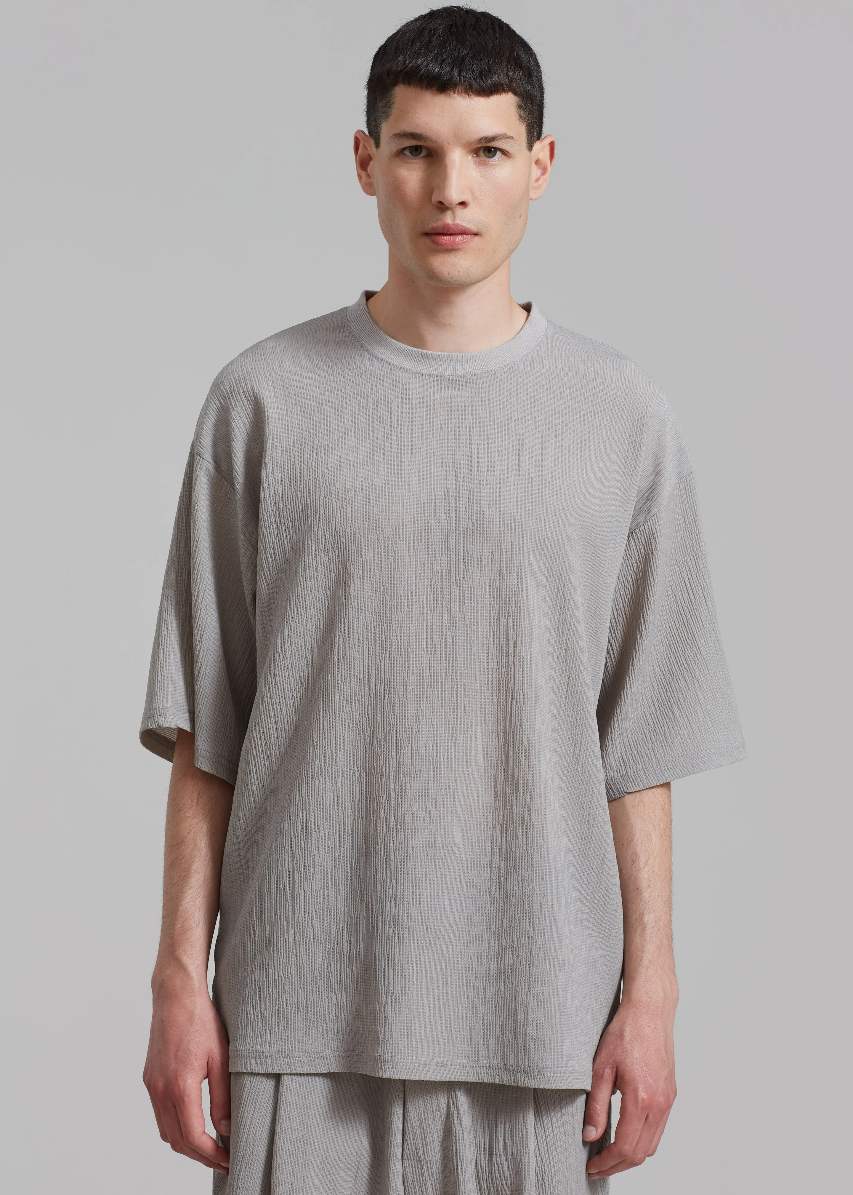 Eliott Crinkle Tee - Grey sold by Frankie Shop